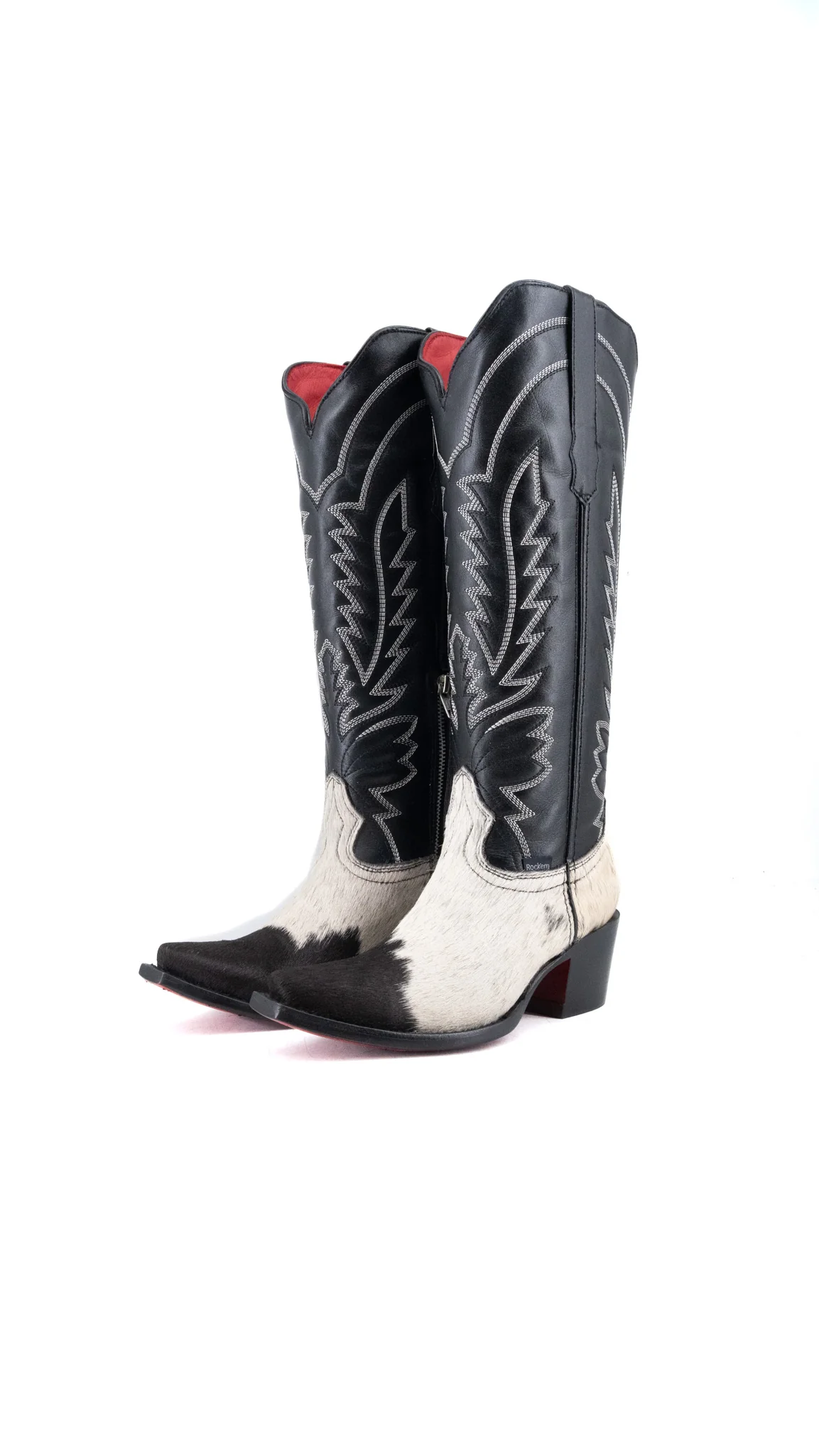 Bianca Tall Red Bottom Cowhide Snip Toe Cowgirl Boot Size 6 Box CW4