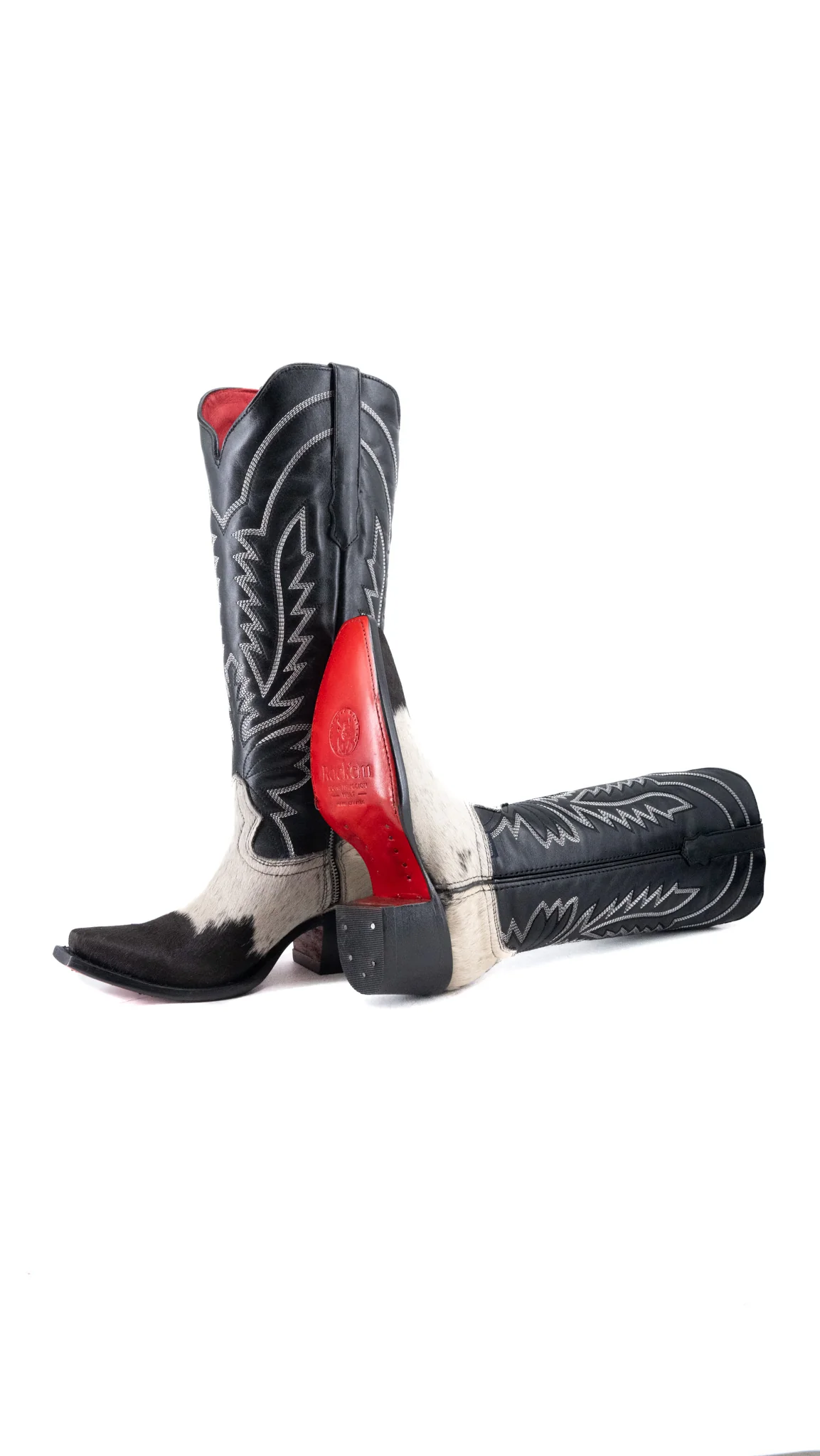 Bianca Tall Red Bottom Cowhide Snip Toe Cowgirl Boot Size 6 Box CW4 - Image 2