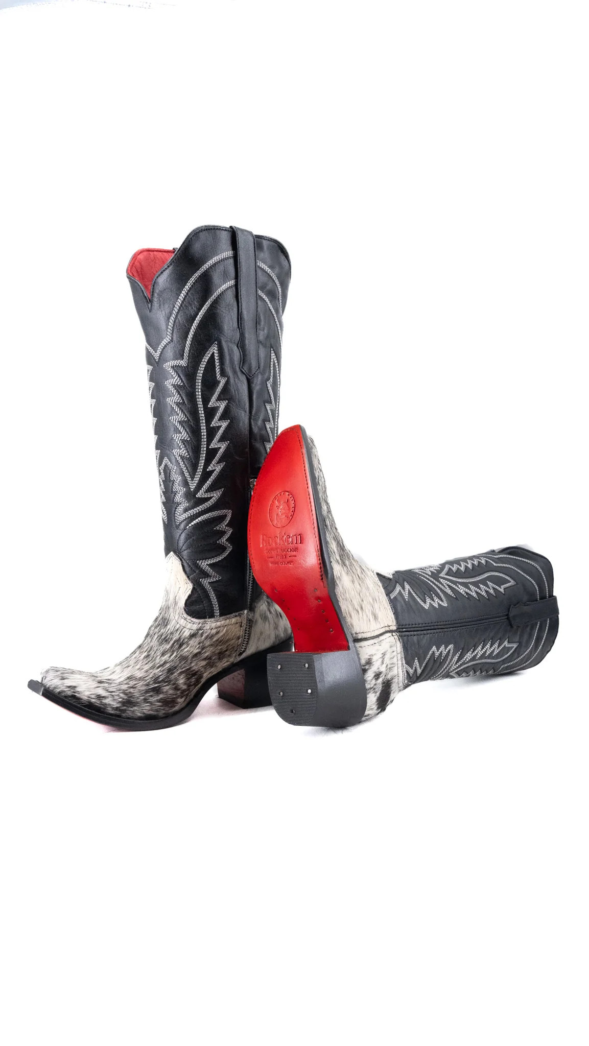 Bianca Tall Red Bottom Cowhide Snip Toe Cowgirl Boot Size 7.5 Box CW10 - Image 2