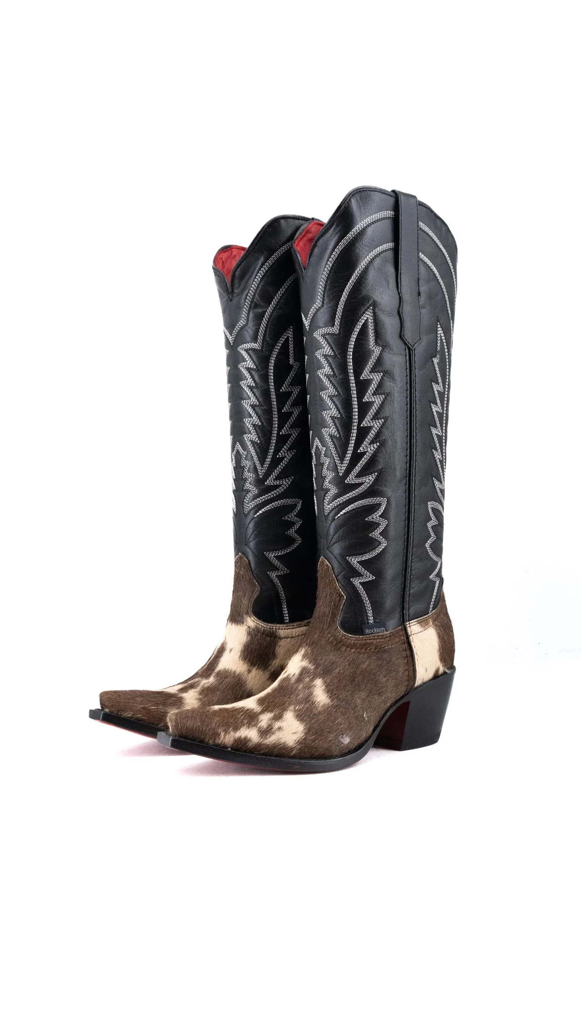 Bianca Tall Red Bottom Cowhide Snip Toe Cowgirl Boot Size 7 Box CW8