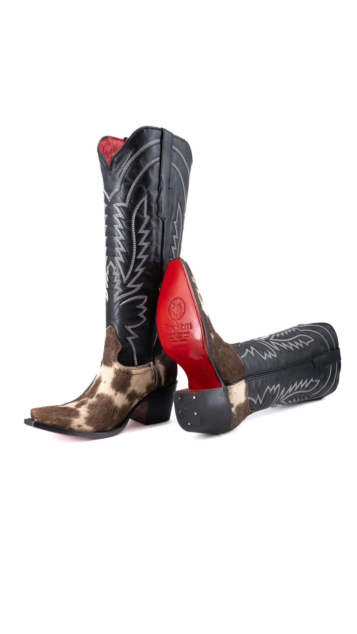 Bianca Tall Red Bottom Cowhide Snip Toe Cowgirl Boot Size 7 Box CW8 - Image 2