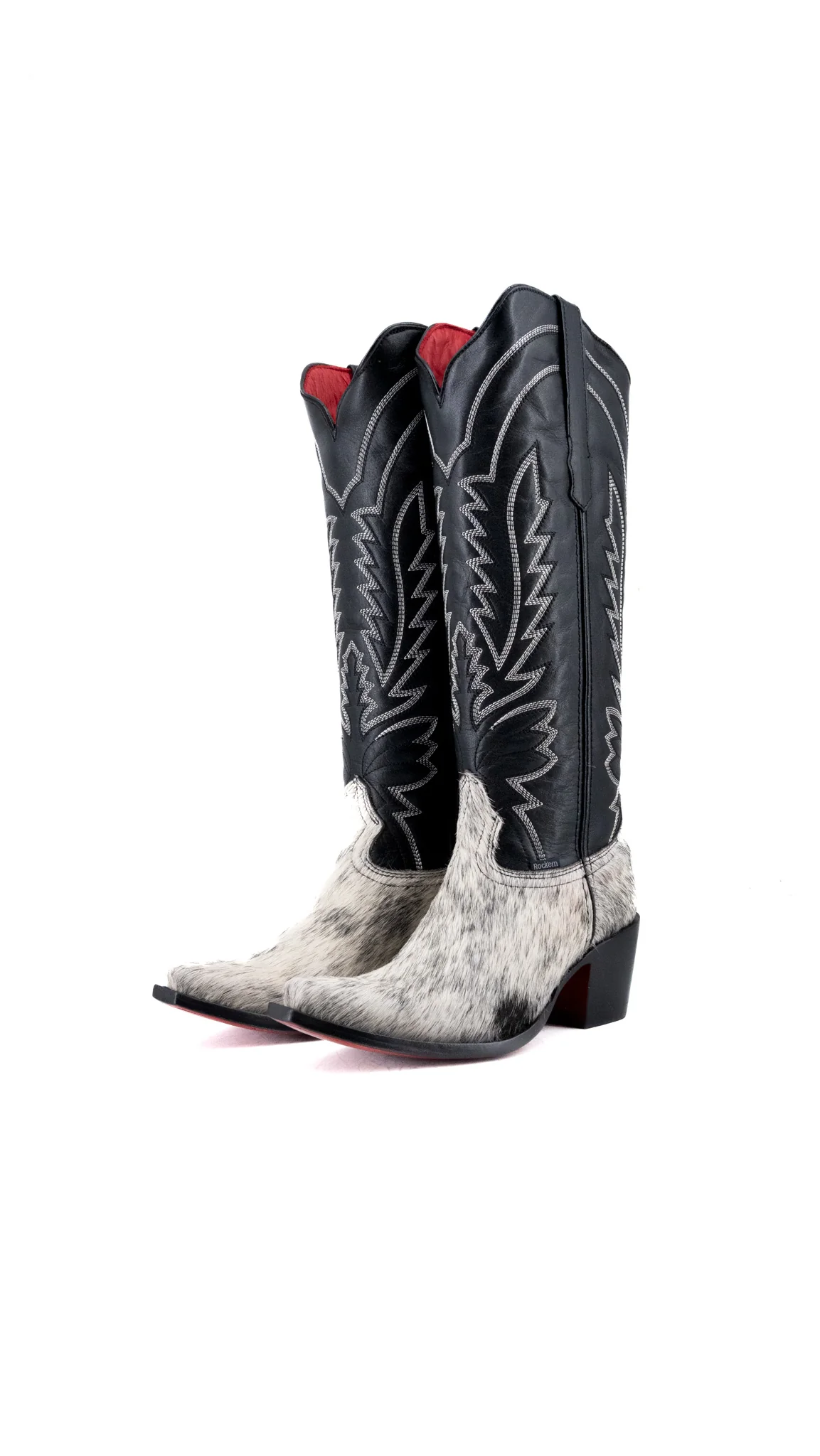 Bianca Tall Red Bottom Cowhide Snip Toe Cowgirl Boot Size 7 Box CW9