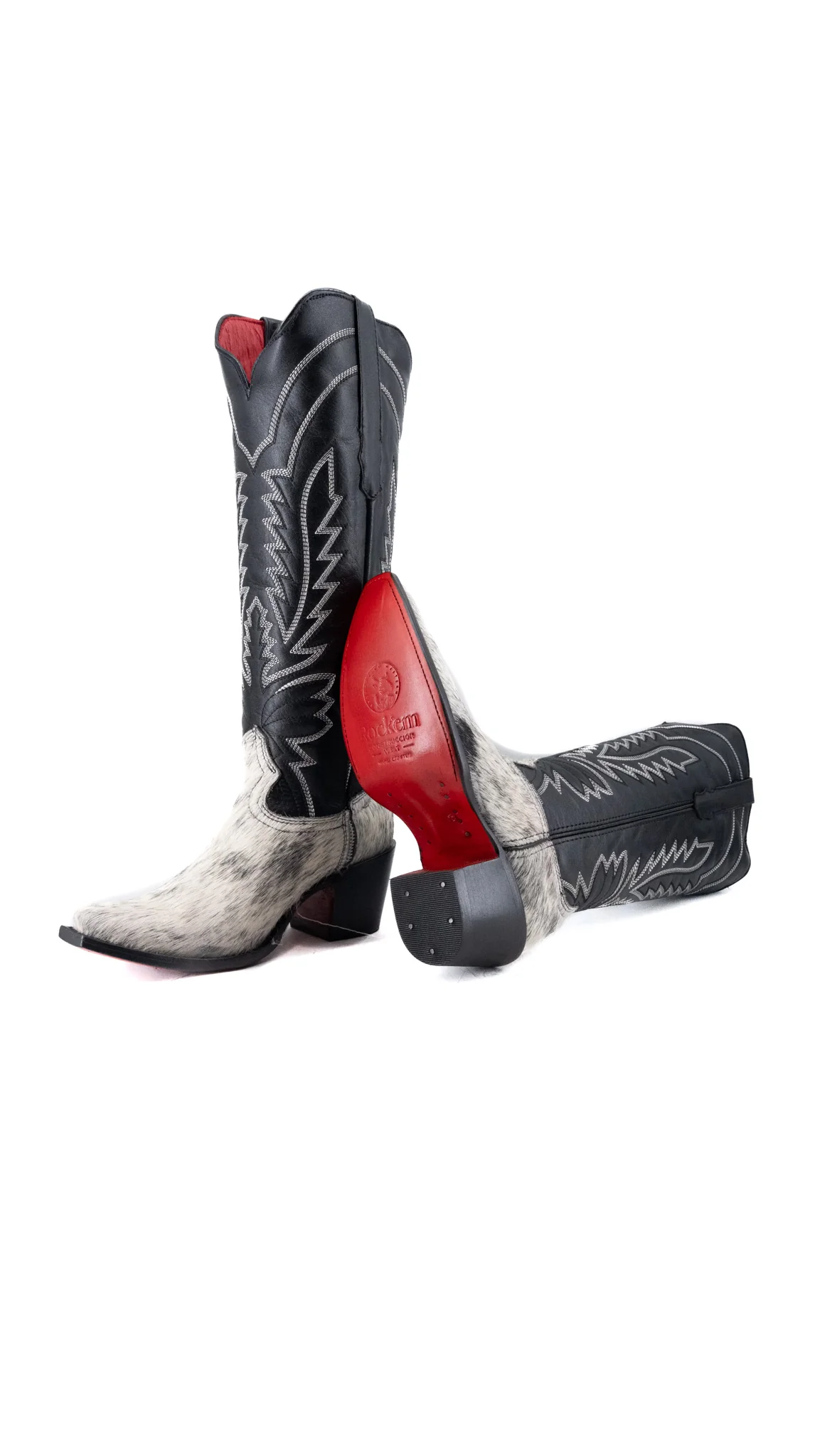 Bianca Tall Red Bottom Cowhide Snip Toe Cowgirl Boot Size 7 Box CW9 - Image 2