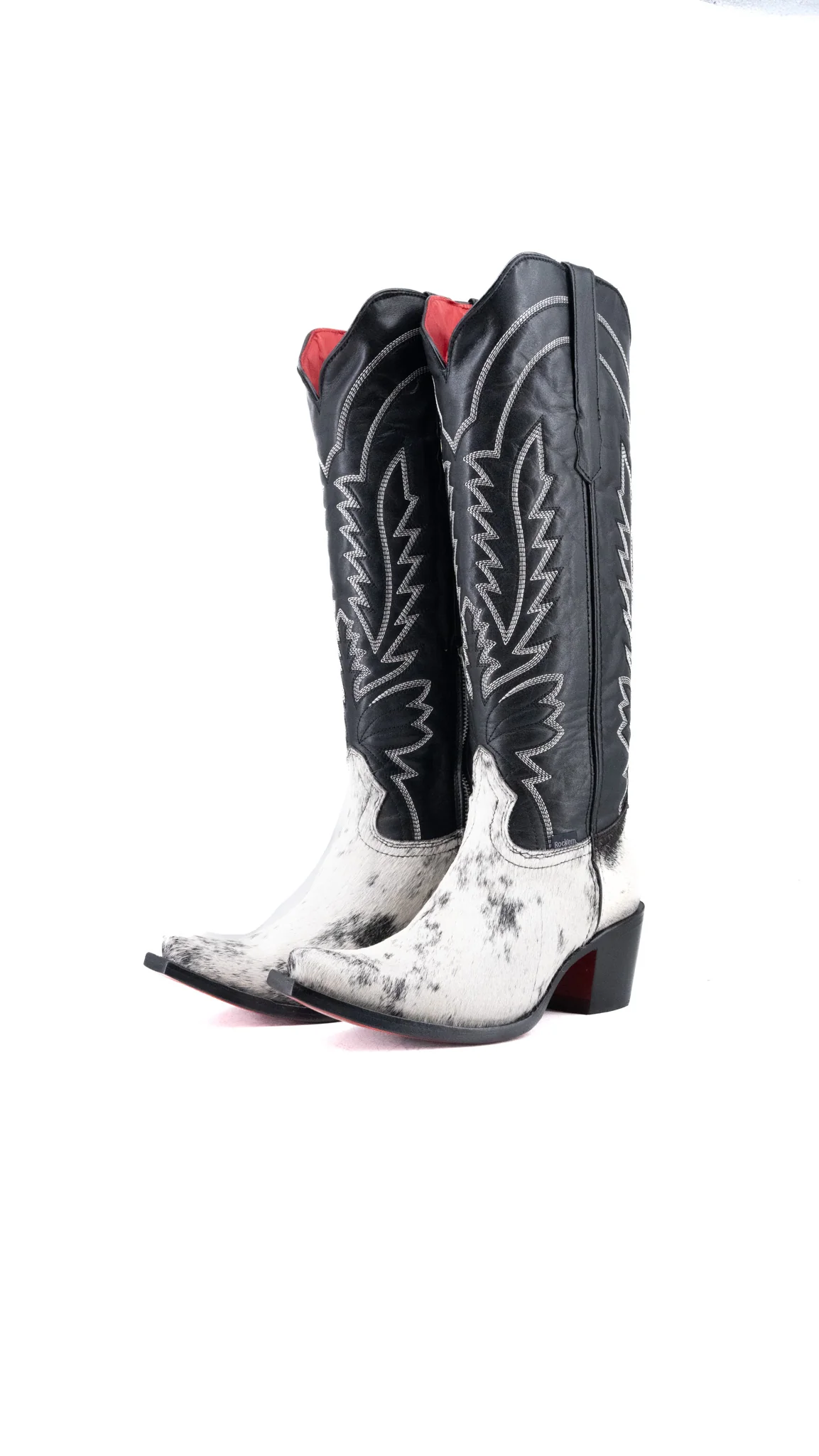 Bianca Tall Red Bottom Cowhide Snip Toe Cowgirl Boot Size 8.5 Box CW18
