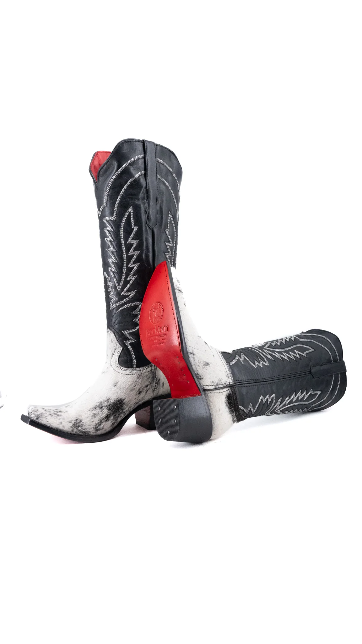 Bianca Tall Red Bottom Cowhide Snip Toe Cowgirl Boot Size 8.5 Box CW18 - Image 2