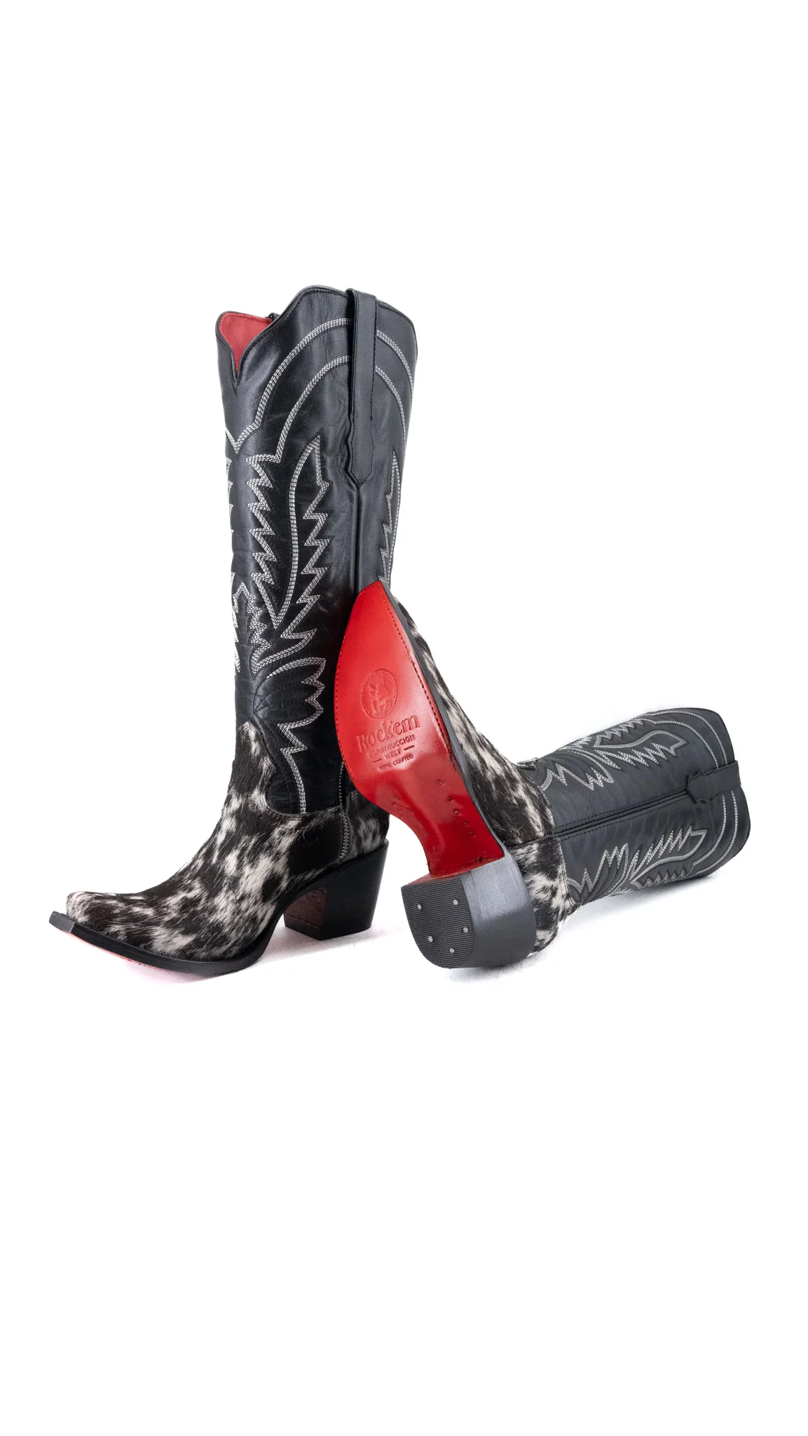Bianca Tall Red Bottom Cowhide Snip Toe Cowgirl Boot Size 8 Box CW12 - Image 2