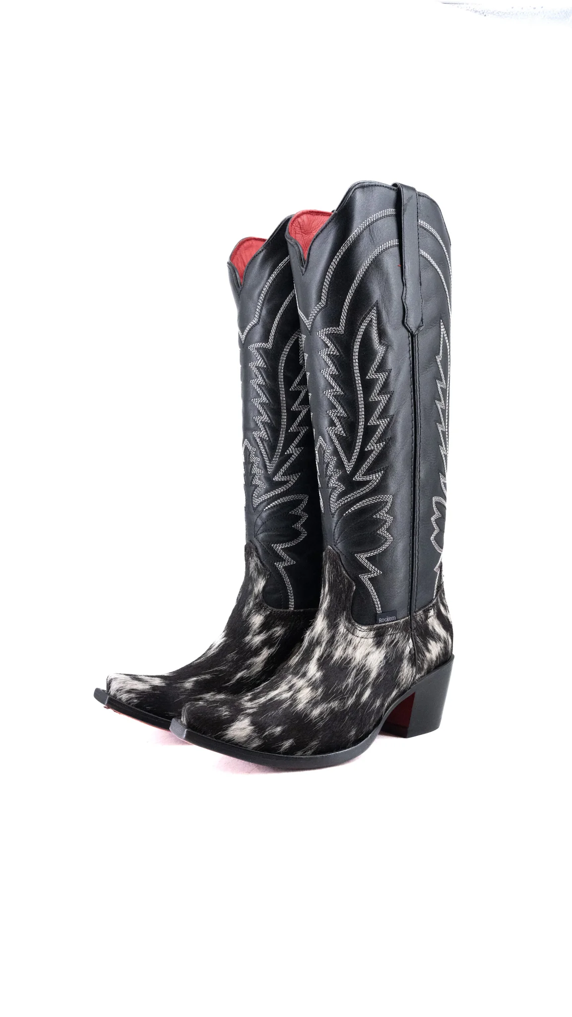 Bianca Tall Red Bottom Cowhide Snip Toe Cowgirl Boot Size 8 Box CW13