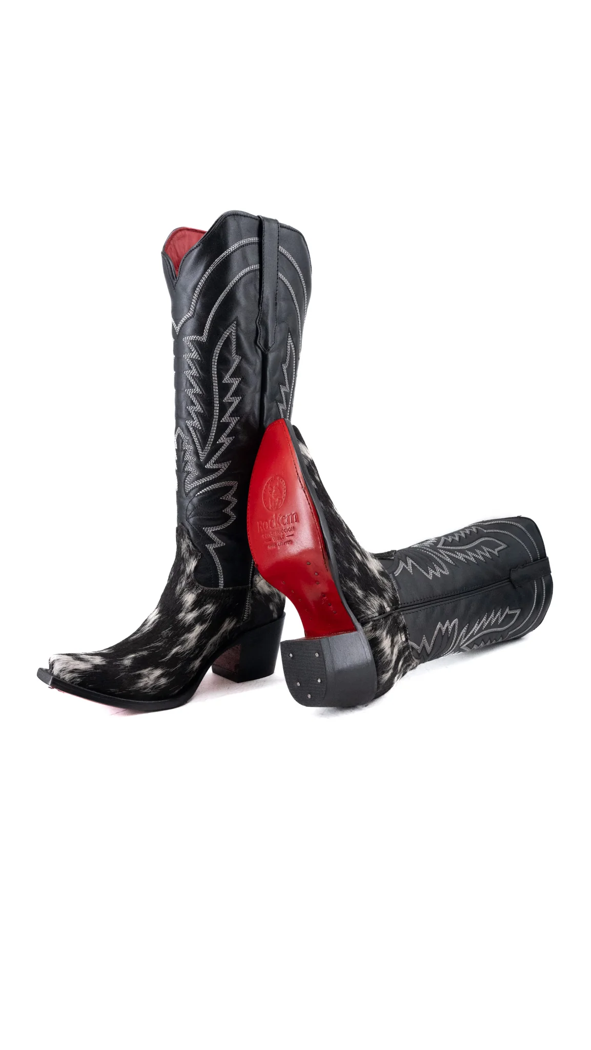 Bianca Tall Red Bottom Cowhide Snip Toe Cowgirl Boot Size 8 Box CW13 - Image 2
