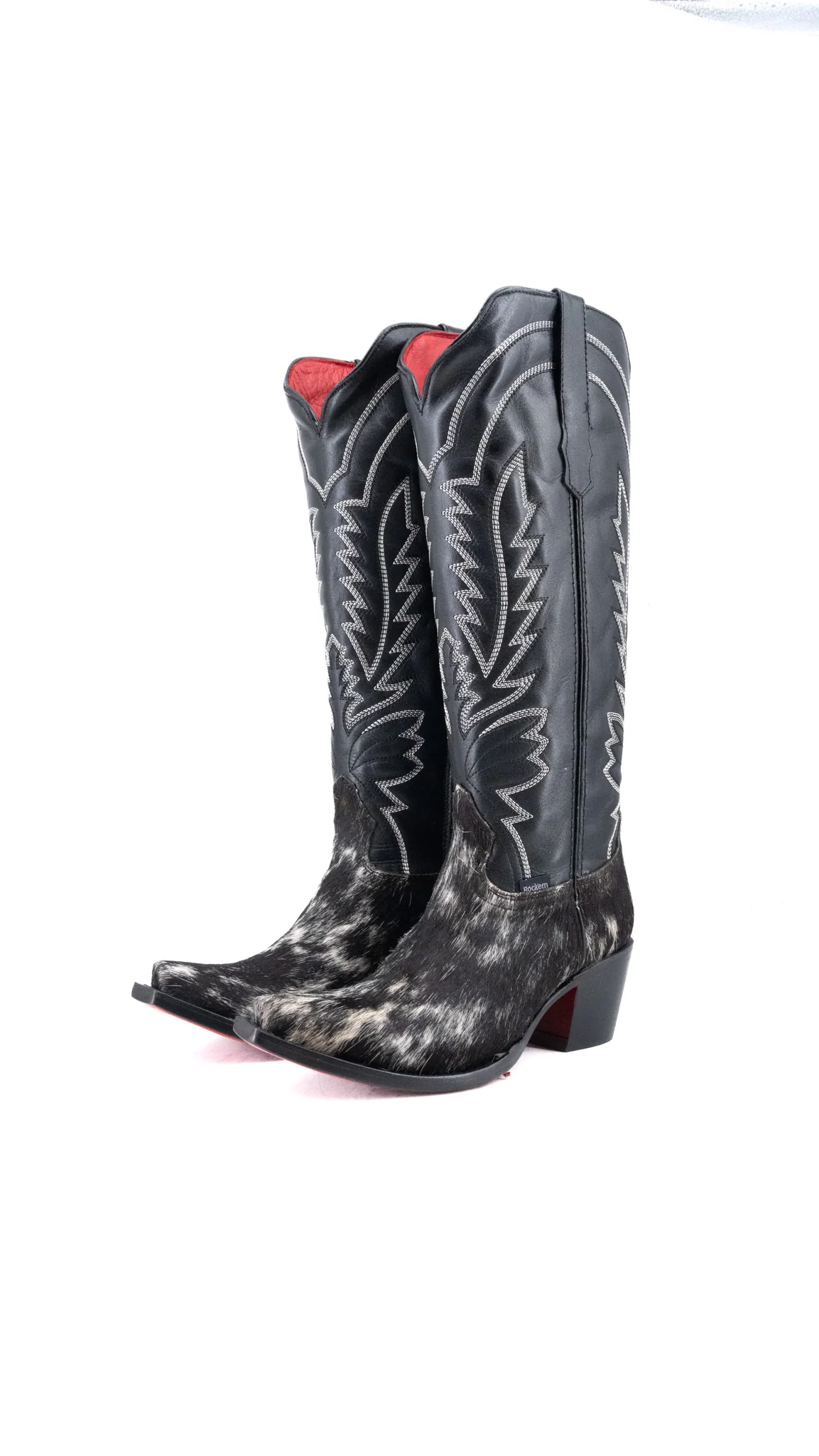 Bianca Tall Red Bottom Cowhide Snip Toe Cowgirl Boot Size 8 Box CW14