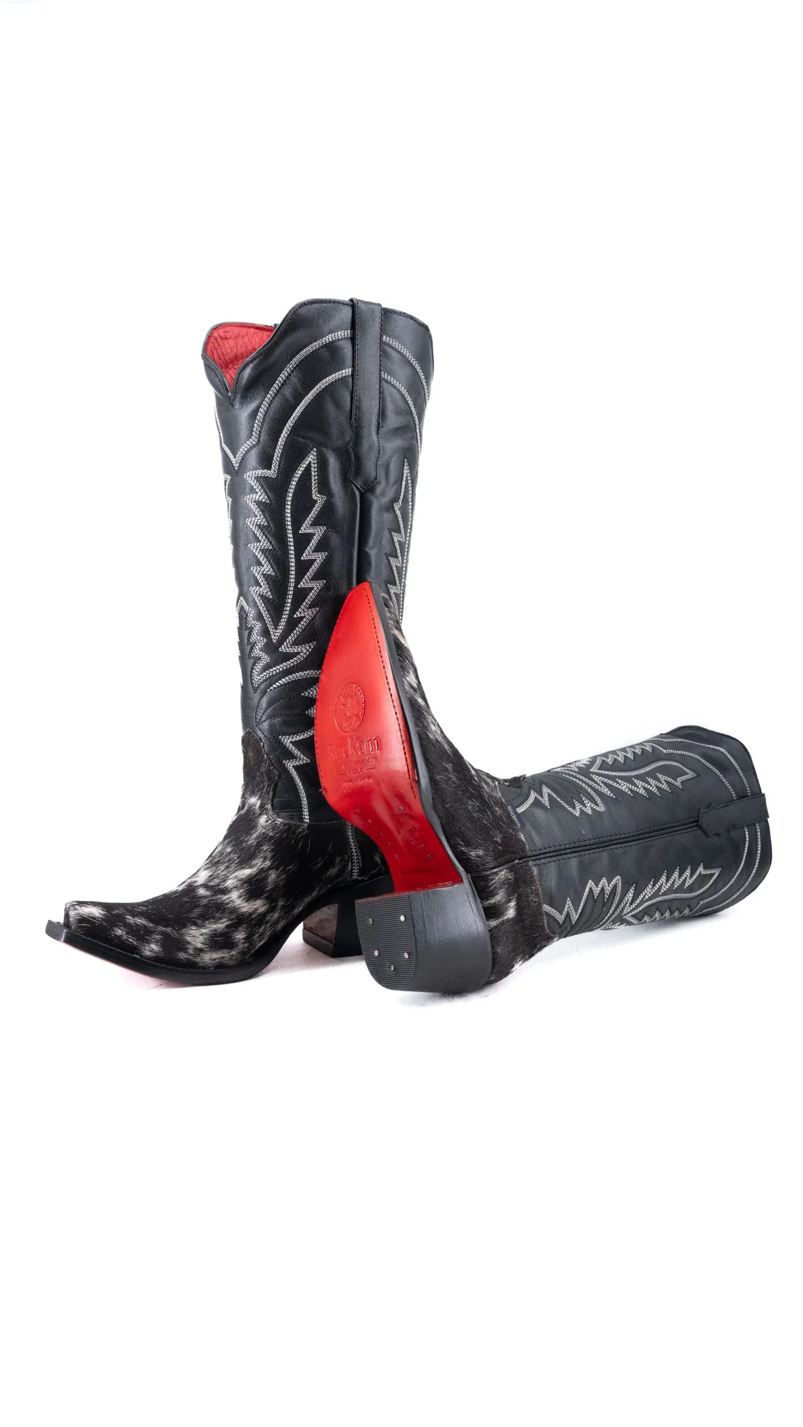 Bianca Tall Red Bottom Cowhide Snip Toe Cowgirl Boot Size 8 Box CW14 - Image 2