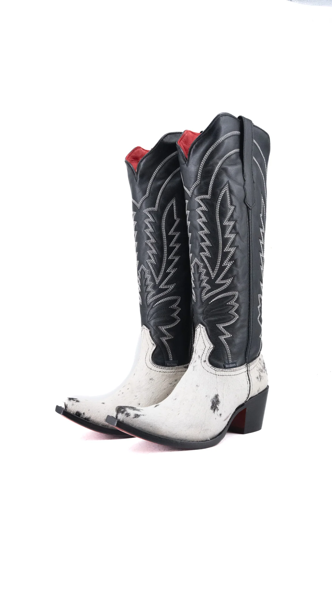 Bianca Tall Red Bottom Cowhide Snip Toe Cowgirl Boot Size 8 Box CW15