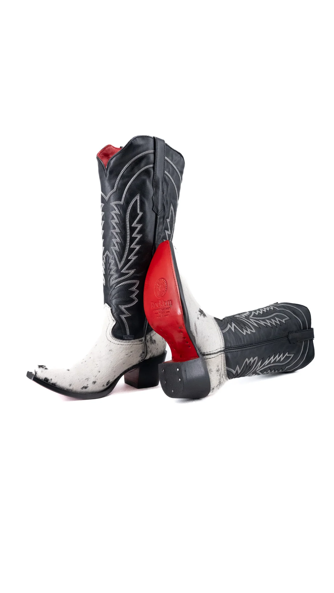 Bianca Tall Red Bottom Cowhide Snip Toe Cowgirl Boot Size 8 Box CW15 - Image 2