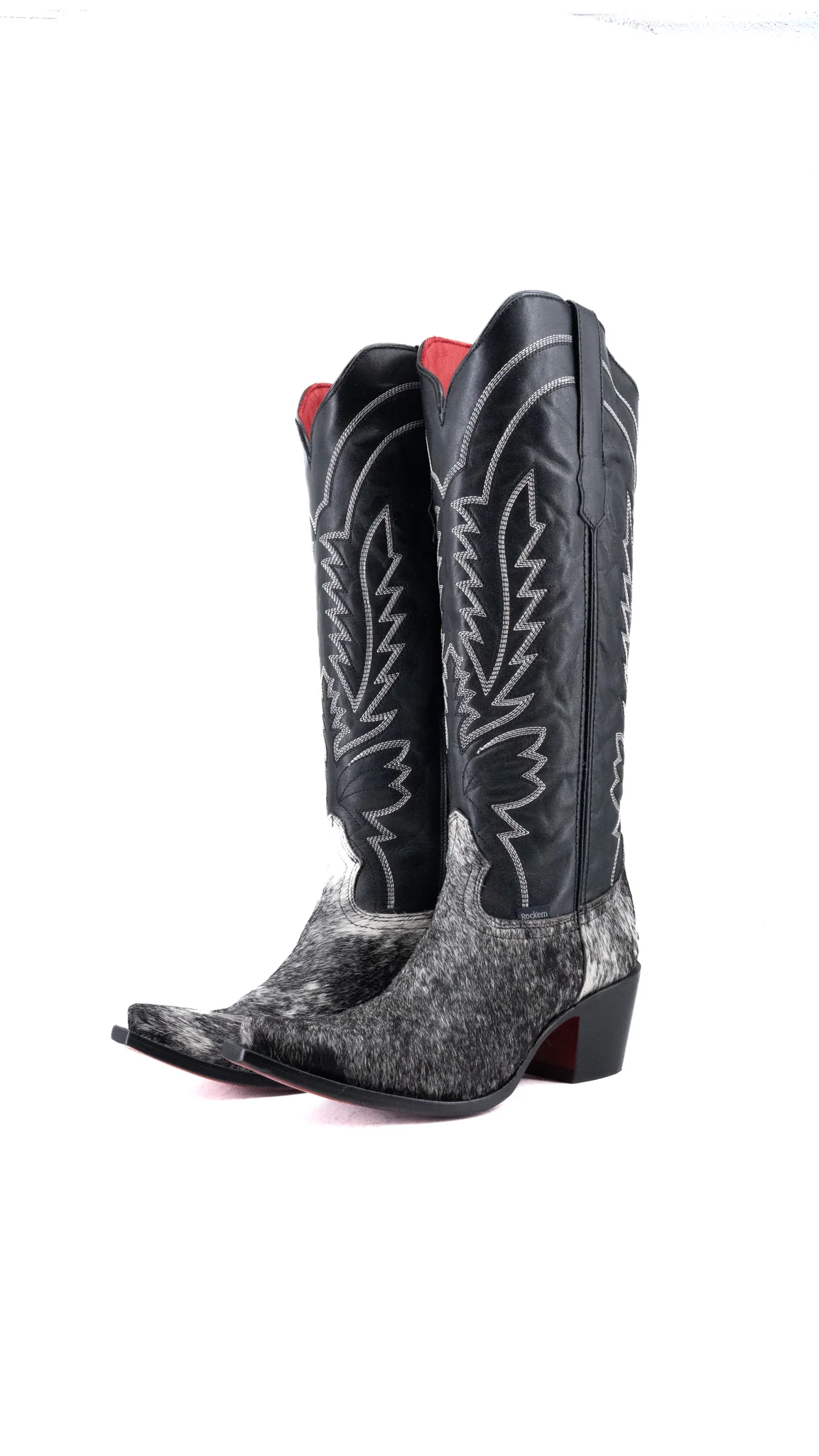 Bianca Tall Red Bottom Cowhide Snip Toe Cowgirl Boot Size 9 Box CW19