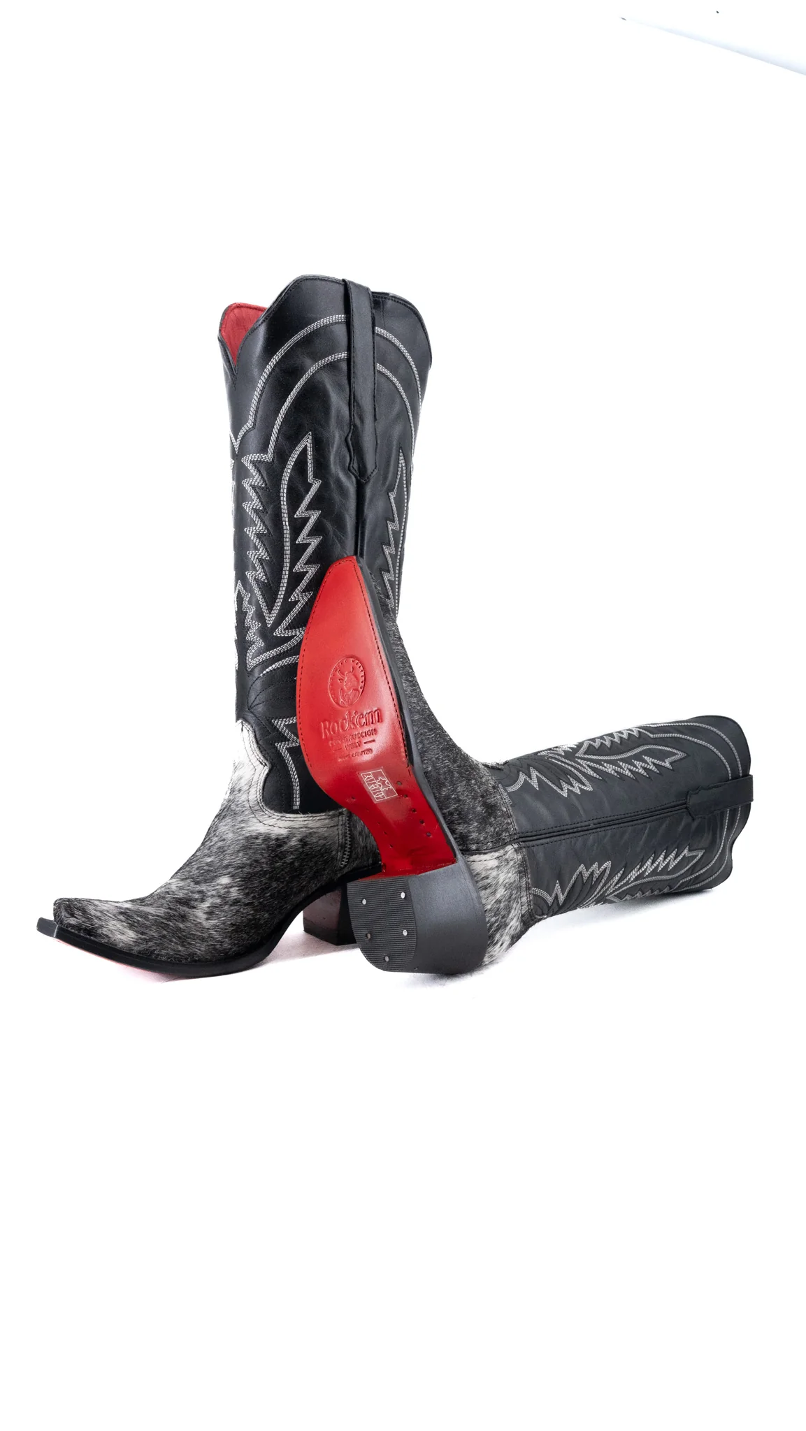 Bianca Tall Red Bottom Cowhide Snip Toe Cowgirl Boot Size 9 Box CW19 - Image 2