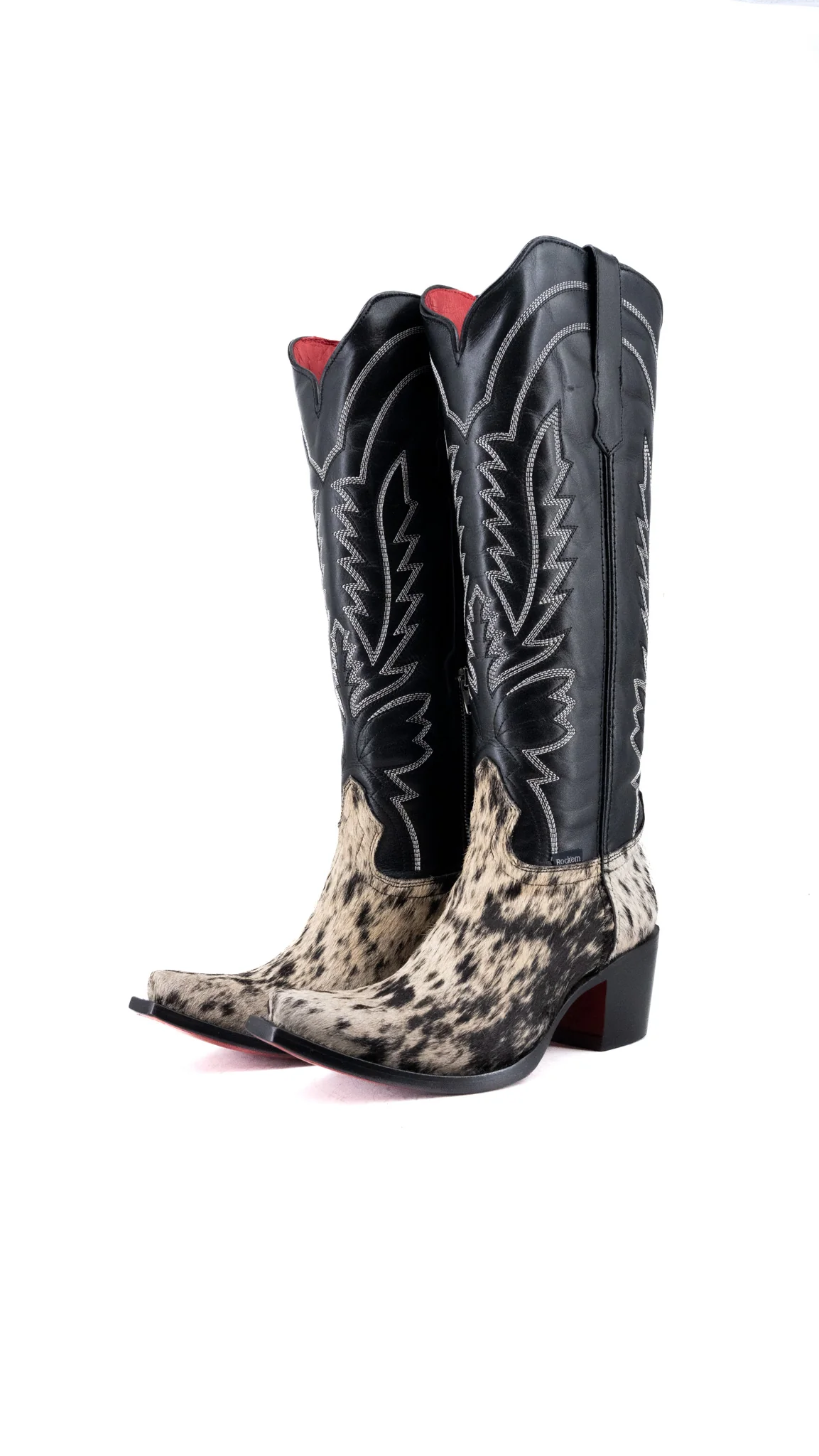 Bianca Tall Red Bottom Cowhide Snip Toe Cowgirl Boot Size 9 Box CW20