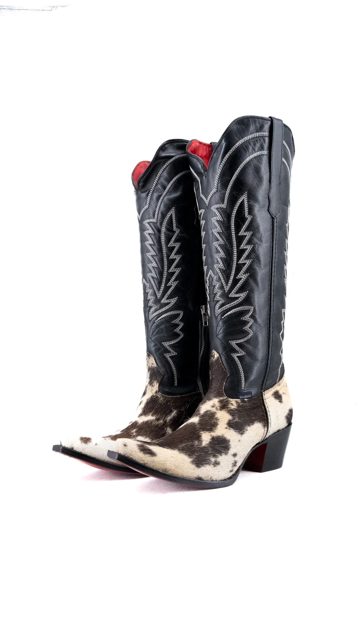 Bianca Tall Red Bottom Cowhide Snip Toe Cowgirl Boot Size 10 Box CW21