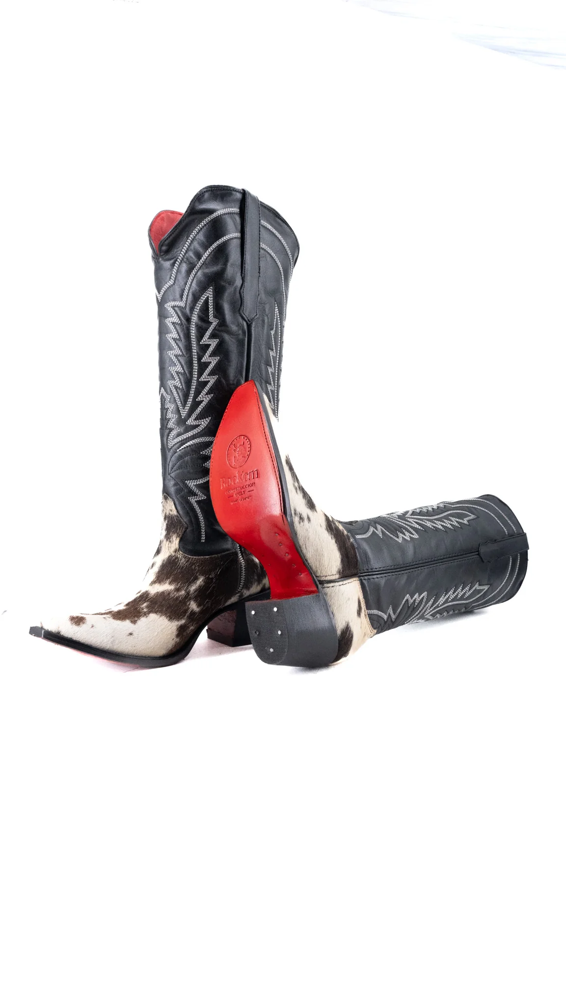 Bianca Tall Red Bottom Cowhide Snip Toe Cowgirl Boot Size 10 Box CW21 - Image 2