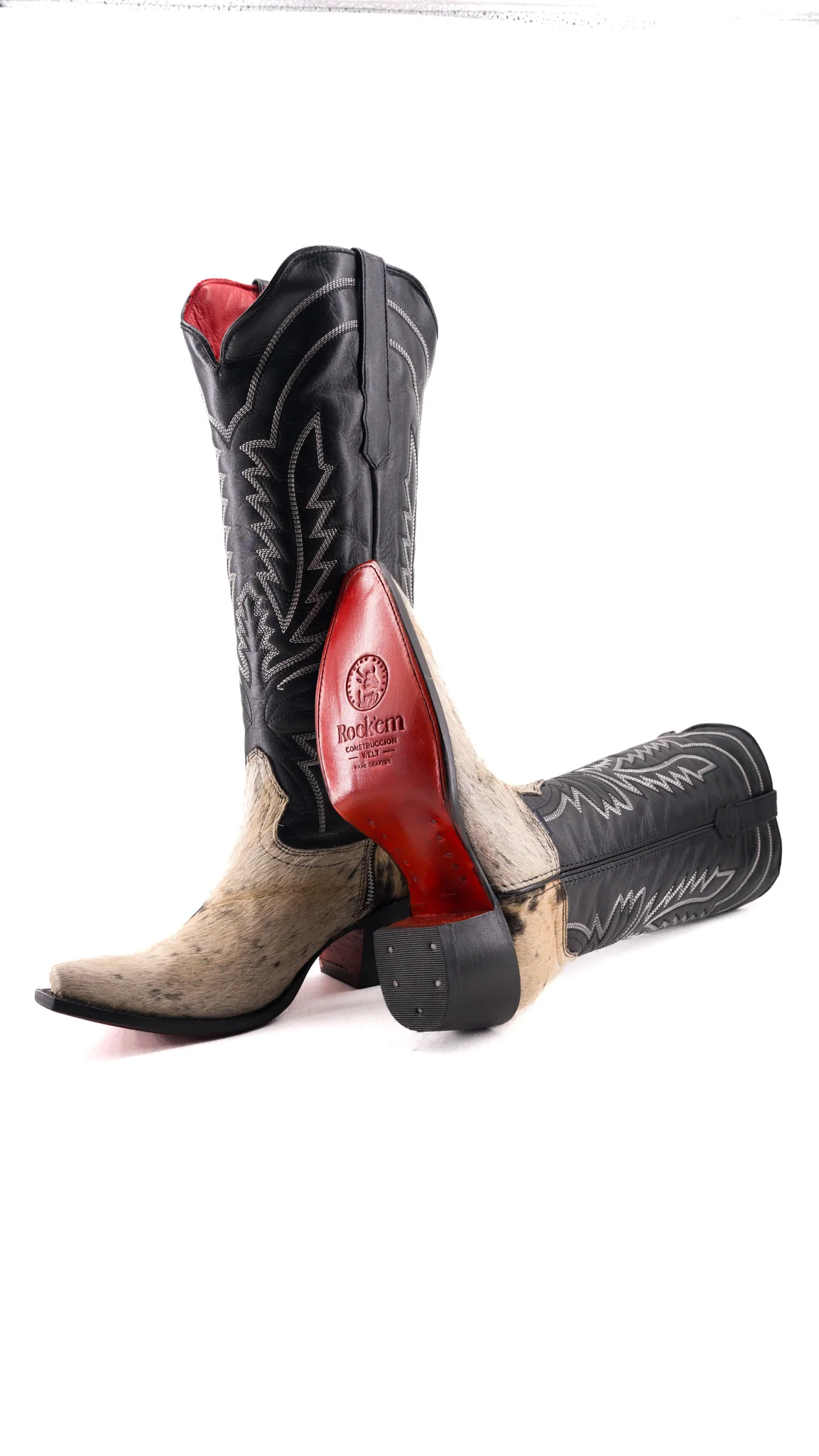 Bianca Tall Red Bottom Cowhide Snip Toe Cowgirl Boot Size 9 Box SM28 - Image 2