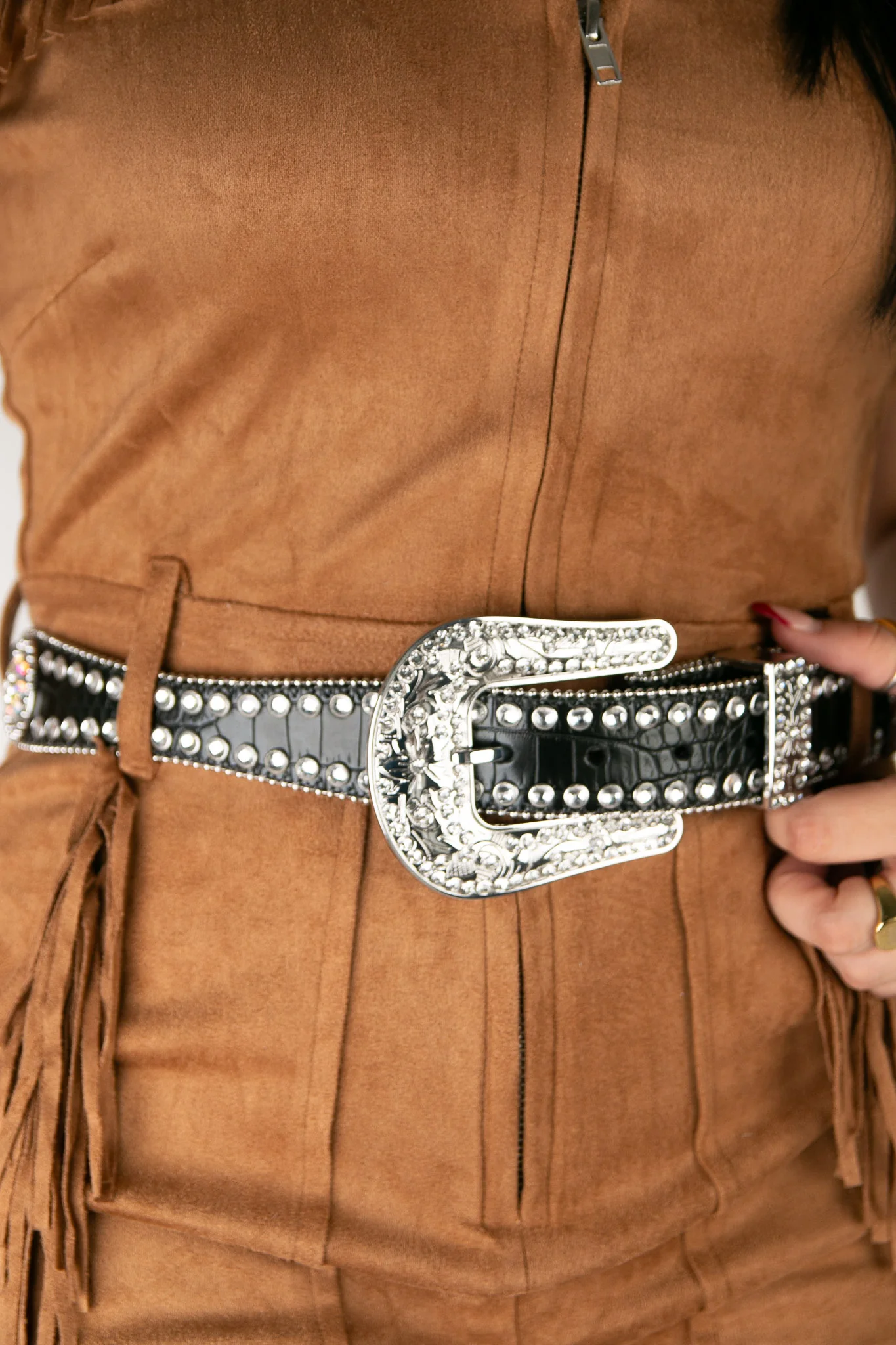 Blazin Roxx Rhinestone Lined Concho Cowgirl Belt - Image 11