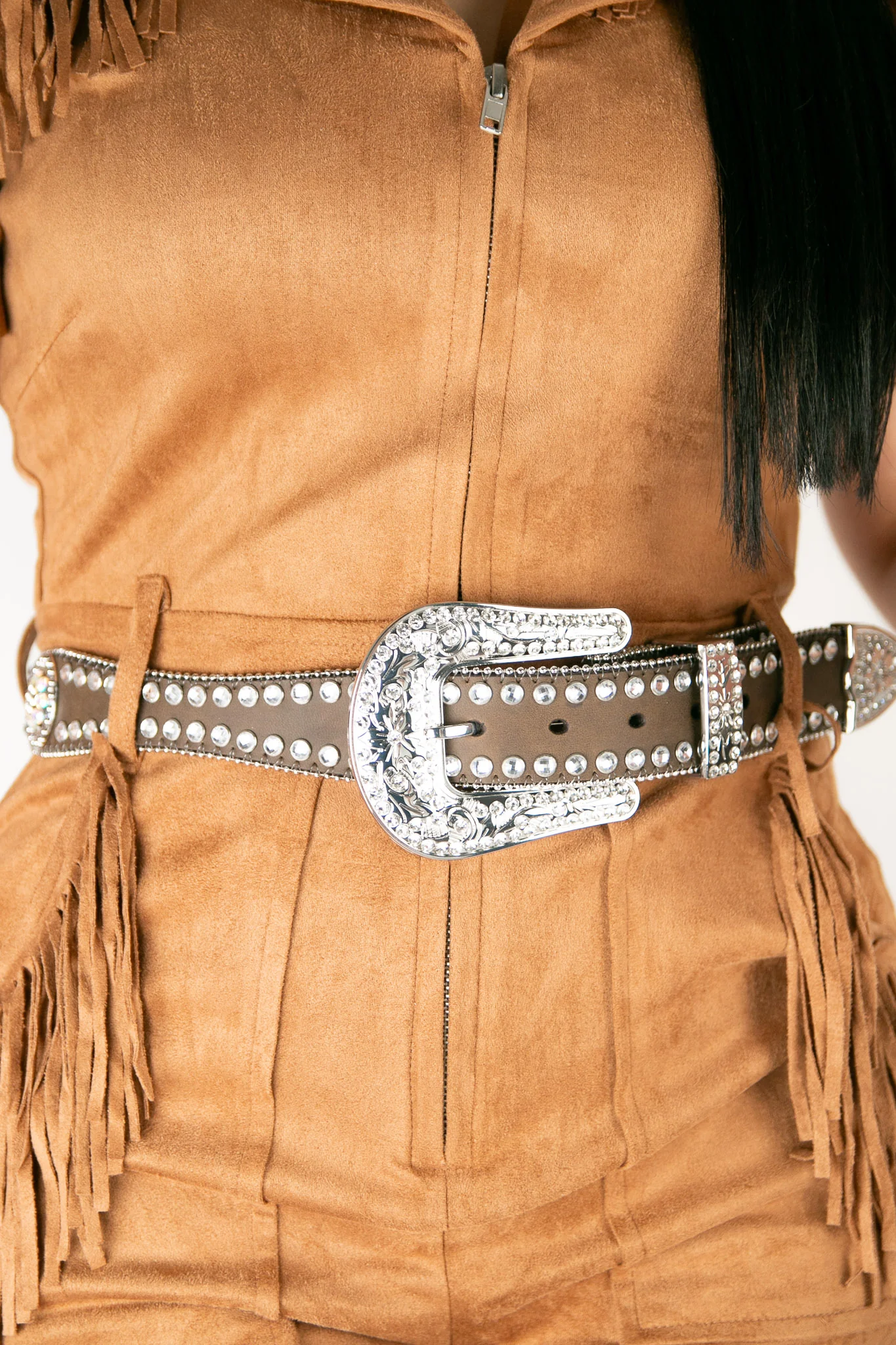 Blazin Roxx Rhinestone Lined Concho Cowgirl Belt - Image 3