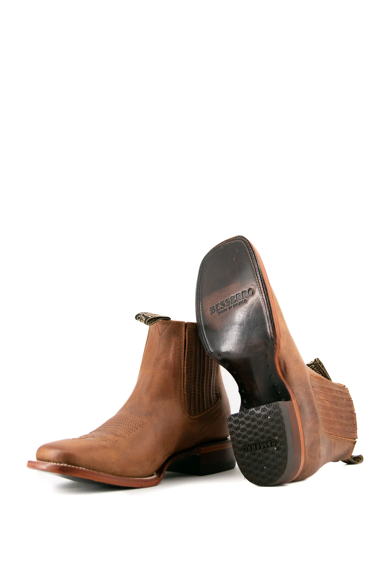 Bessero Leather Grysly Brown Square Toe Men's Ankle Boot - Image 4