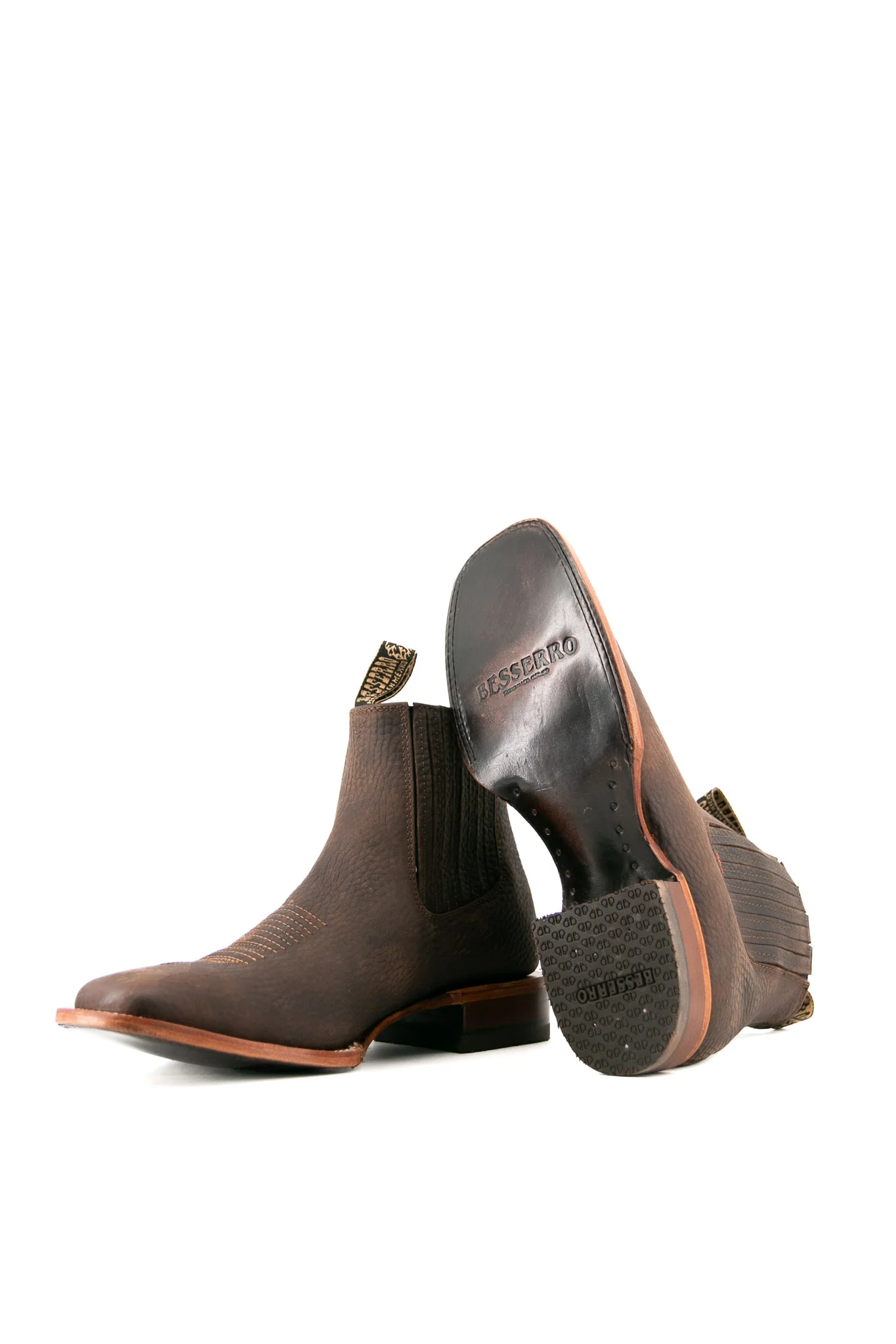 Bessero Leather Rhino Square Toe Men's Ankle Boot - Image 9