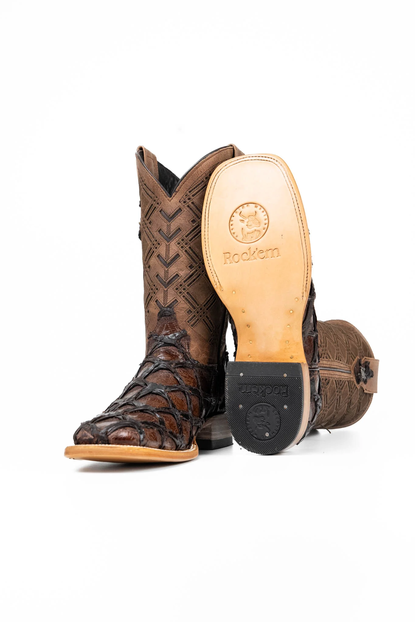 Bradley Pirarucu Square Toe Cowboy Boot - Image 4