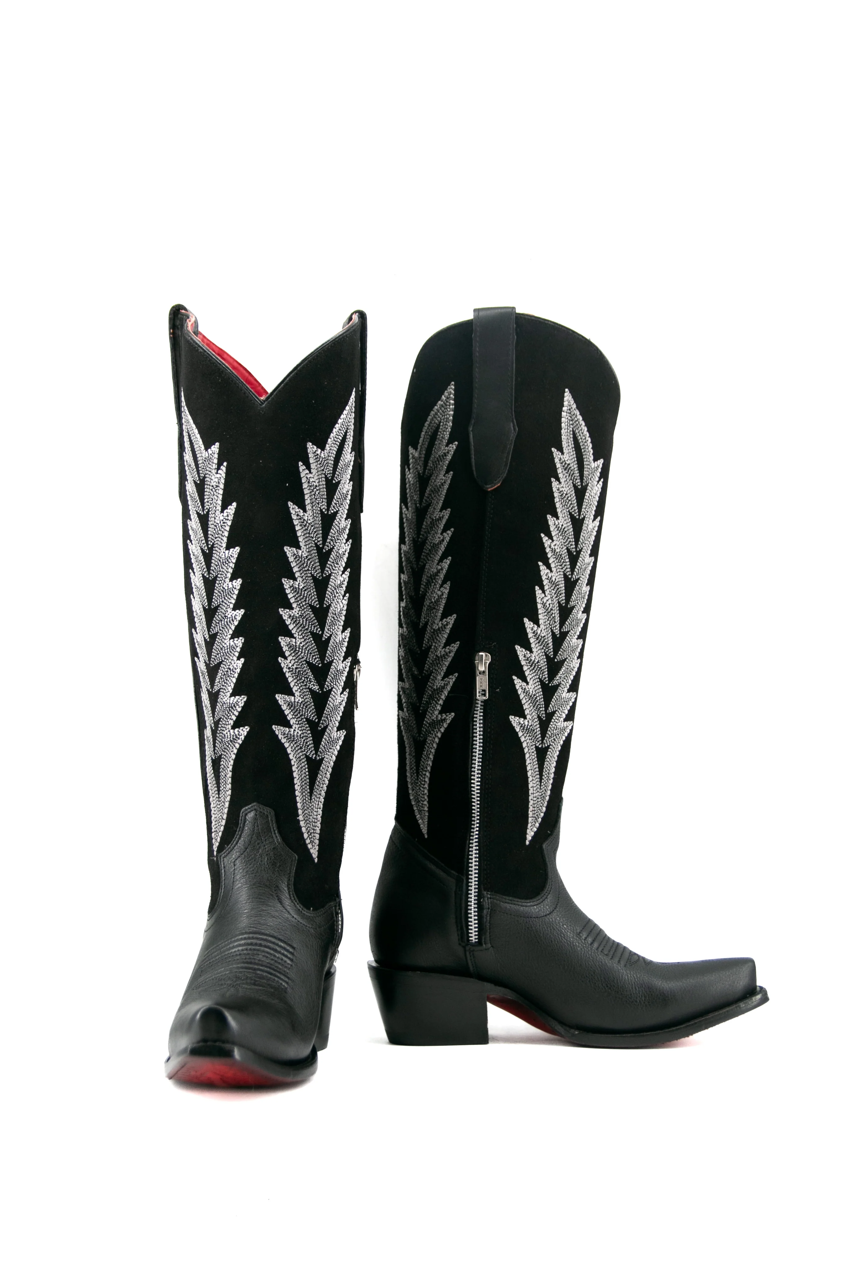 Brianna Tall Red Bottom Snip Toe Cowgirl Boot - Image 9