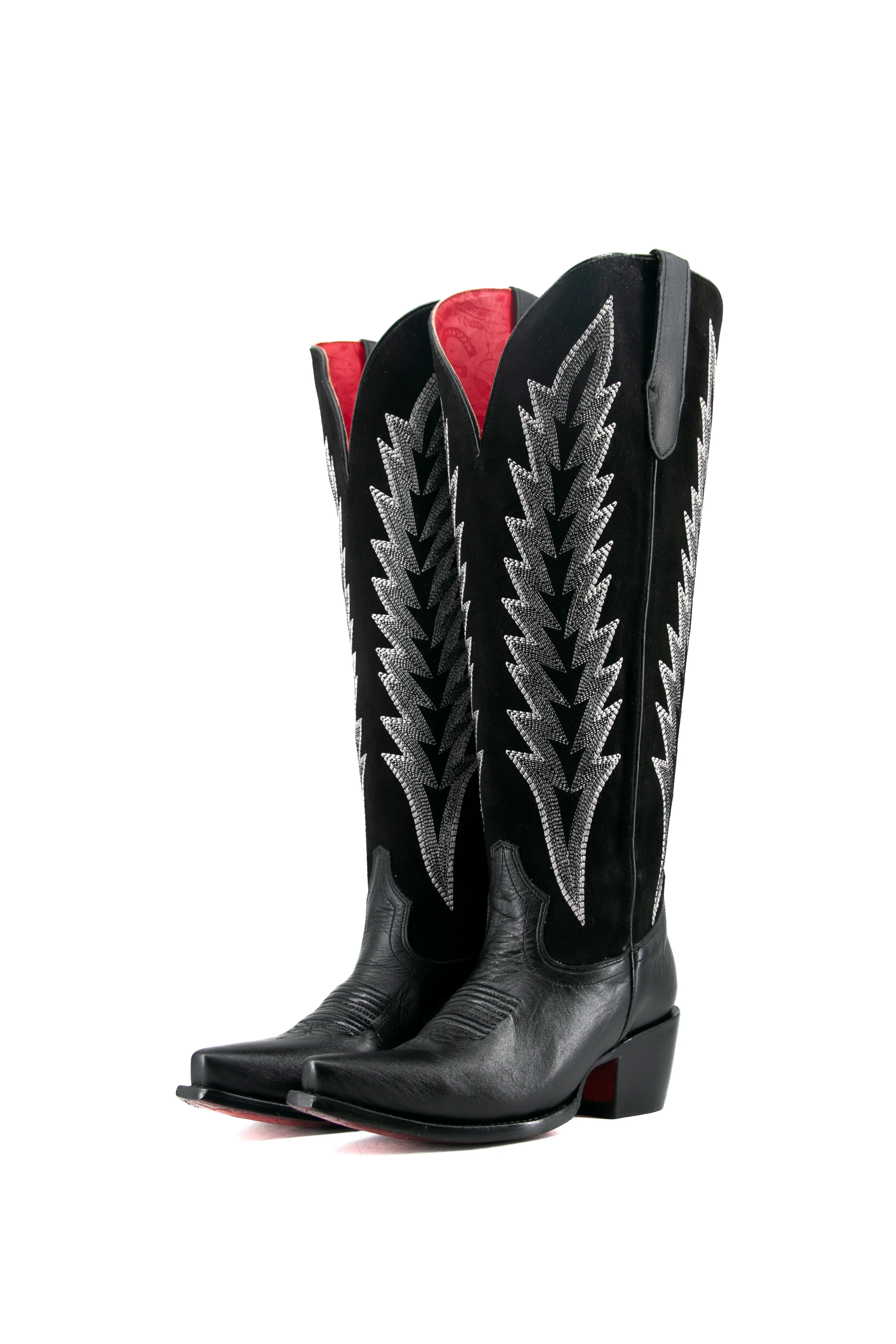 Brianna Tall Red Bottom Wide Calf Snip Toe Cowgirl Boot