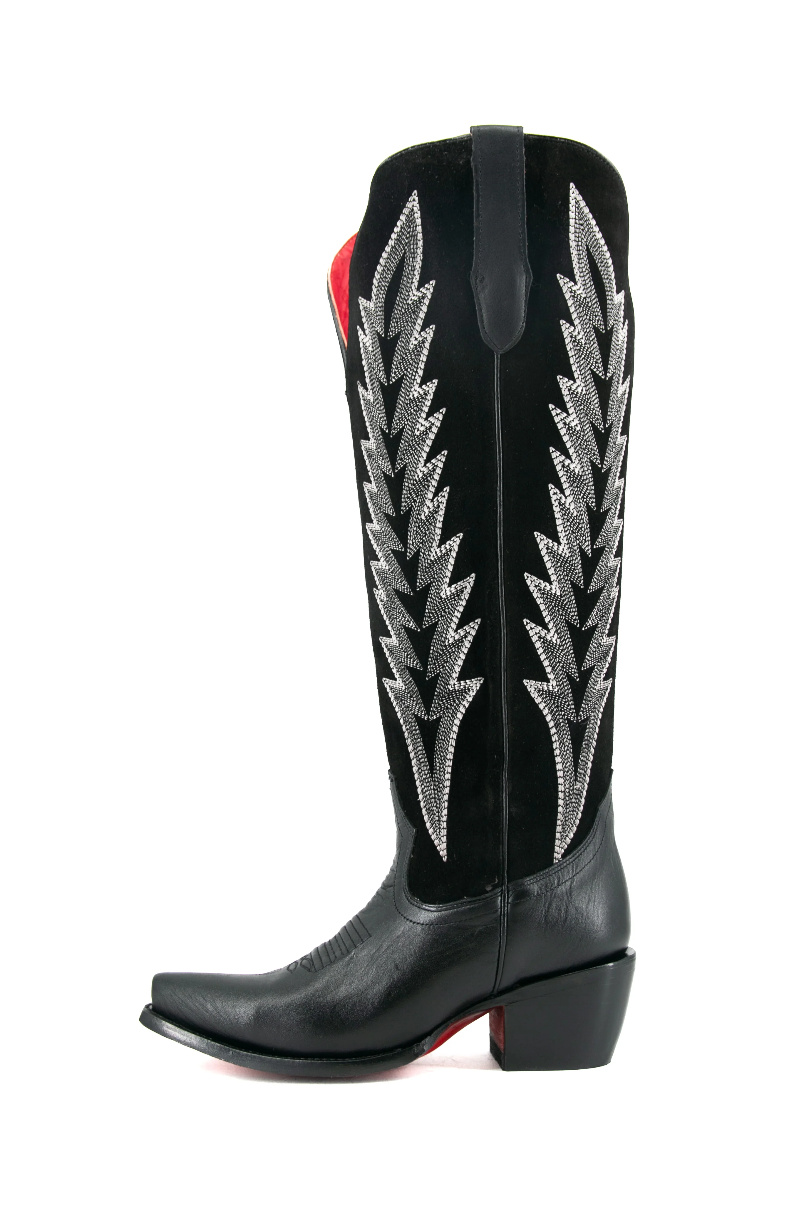 Brianna Tall Red Bottom Wide Calf Snip Toe Cowgirl Boot - Image 3