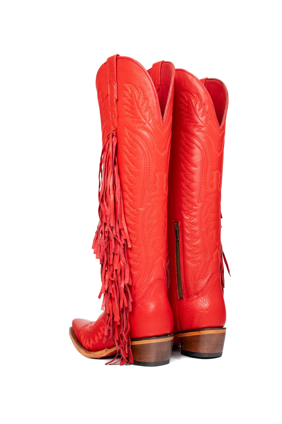 Briseida Fringe Tall Red Bottom Snip Toe Cowgirl Boot - Image 18