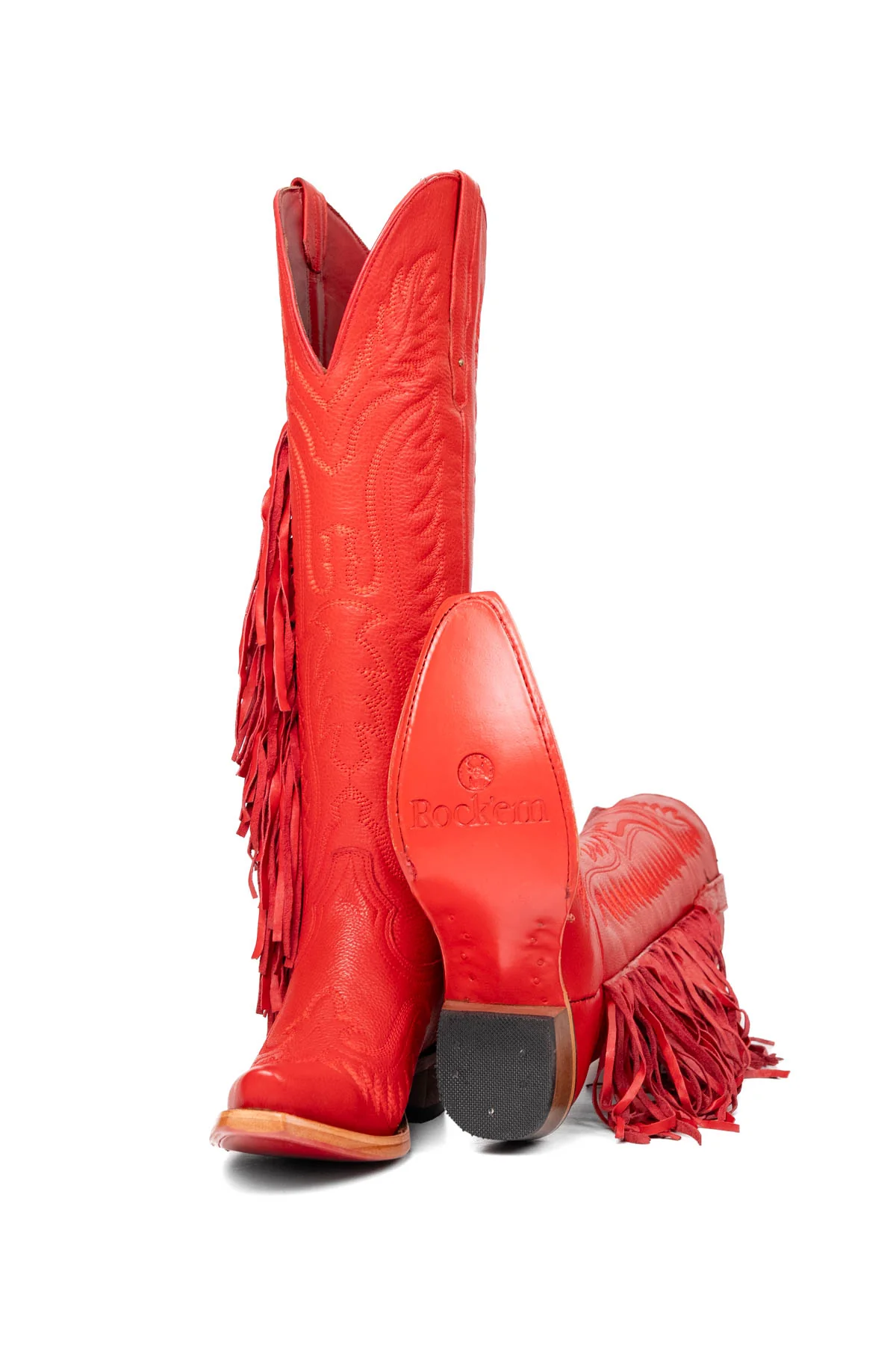 Briseida Fringe Tall Red Bottom Snip Toe Cowgirl Boot - Image 20