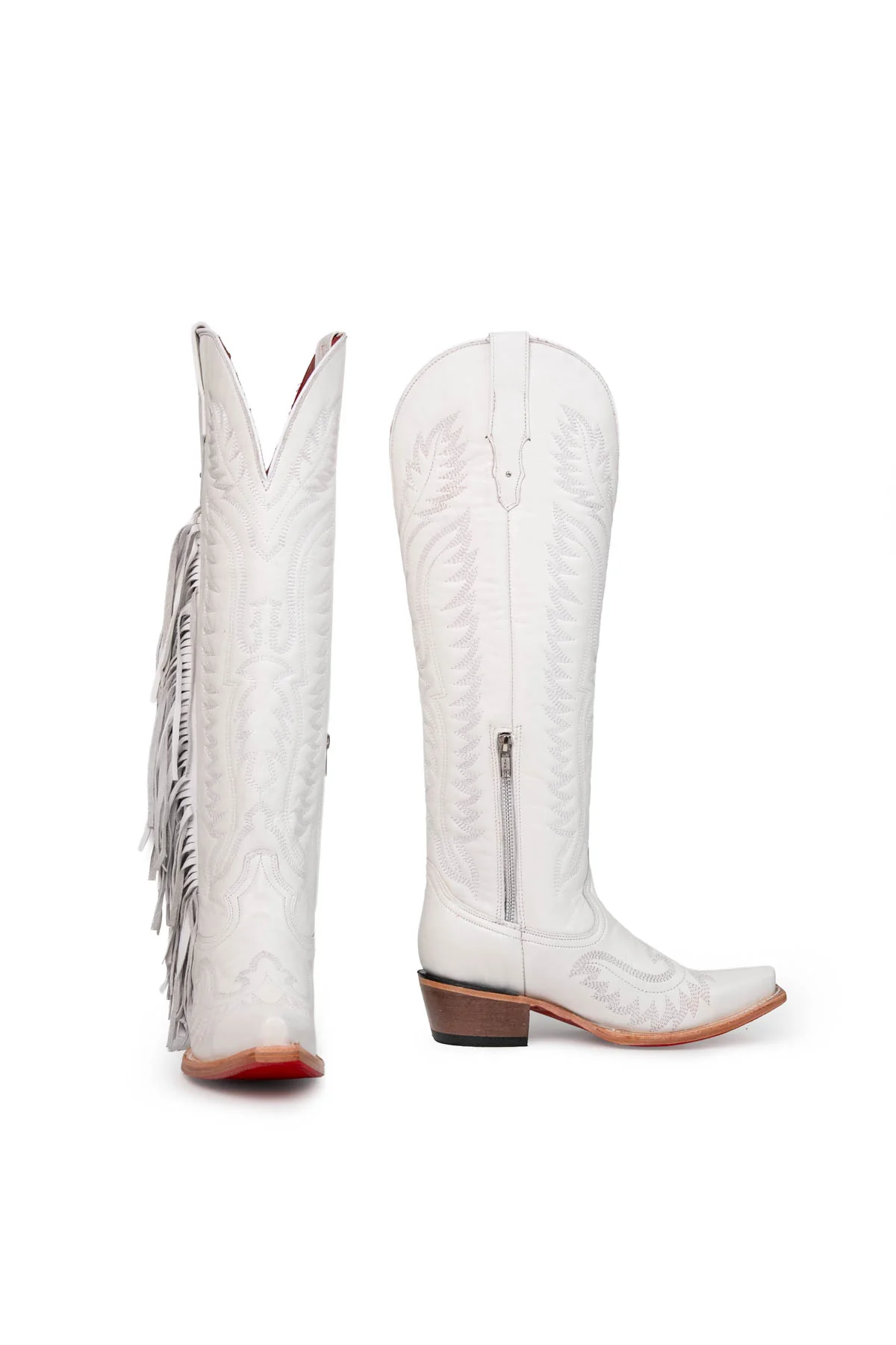 Briseida Fringe Tall Red Bottom Snip Toe Cowgirl Boot - Image 4