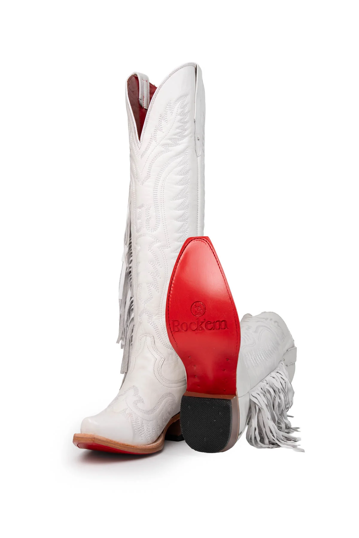 Briseida Fringe Tall Red Bottom Snip Toe Cowgirl Boot - Image 5