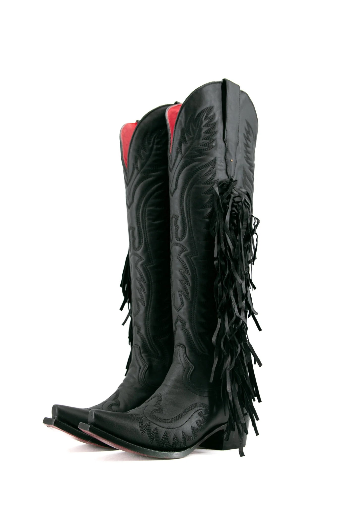 Briseida Fringe Tall Red Bottom Snip Toe Cowgirl Boot - Image 7
