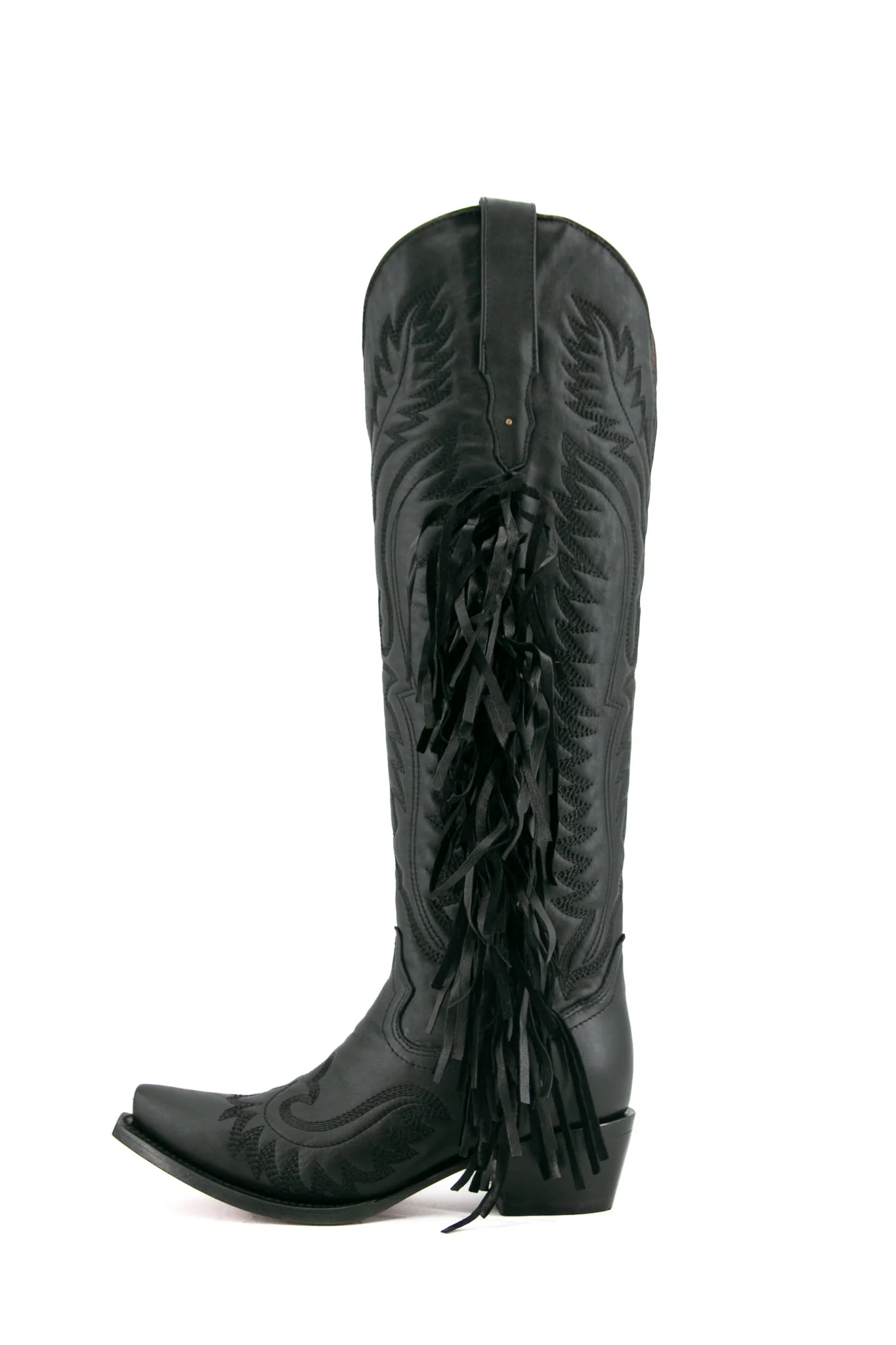 Briseida Fringe Tall Red Bottom Snip Toe Cowgirl Boot - Image 8