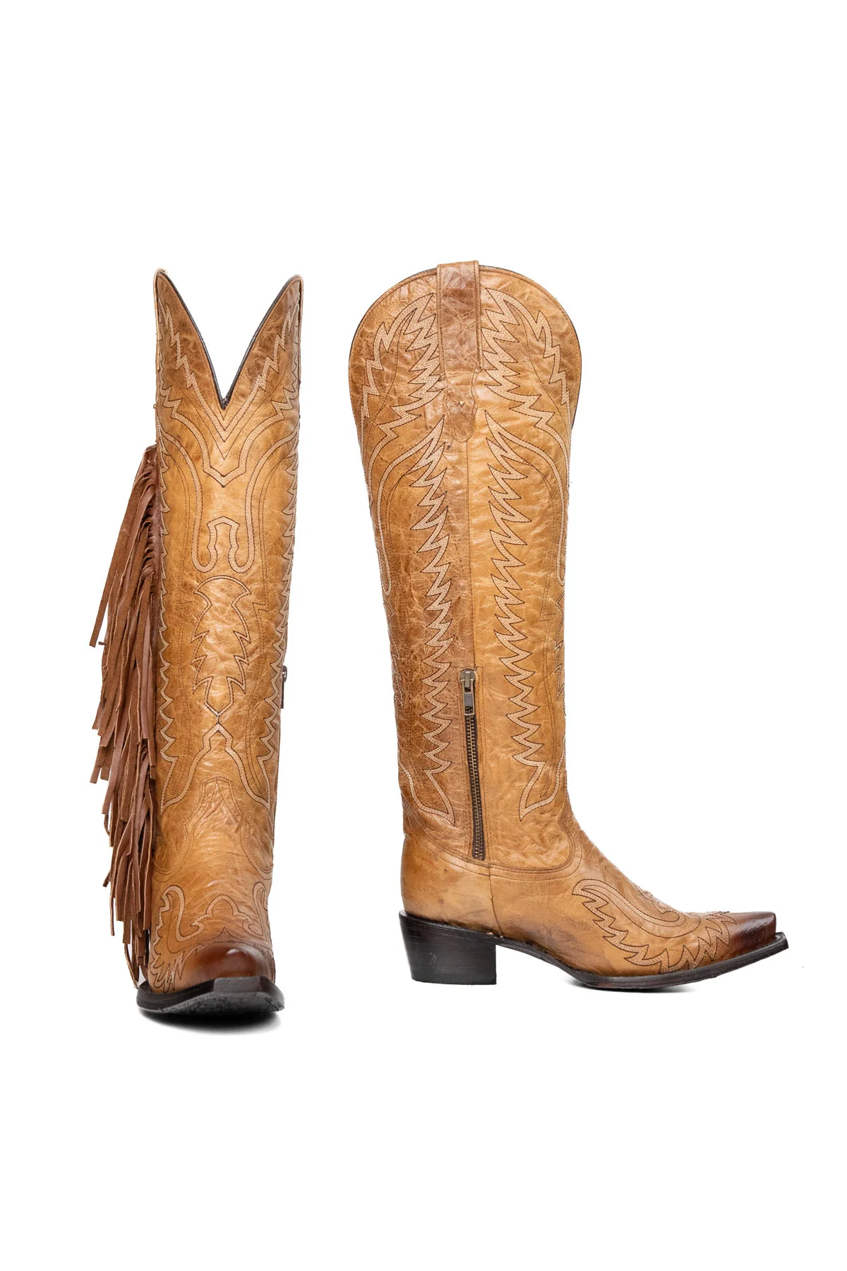 Briseida Fringe Tall Snip Toe Cowgirl Boot - Image 10