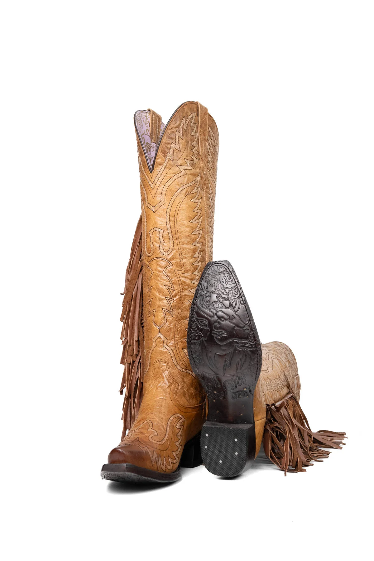 Briseida Fringe Tall Snip Toe Cowgirl Boot - Image 11