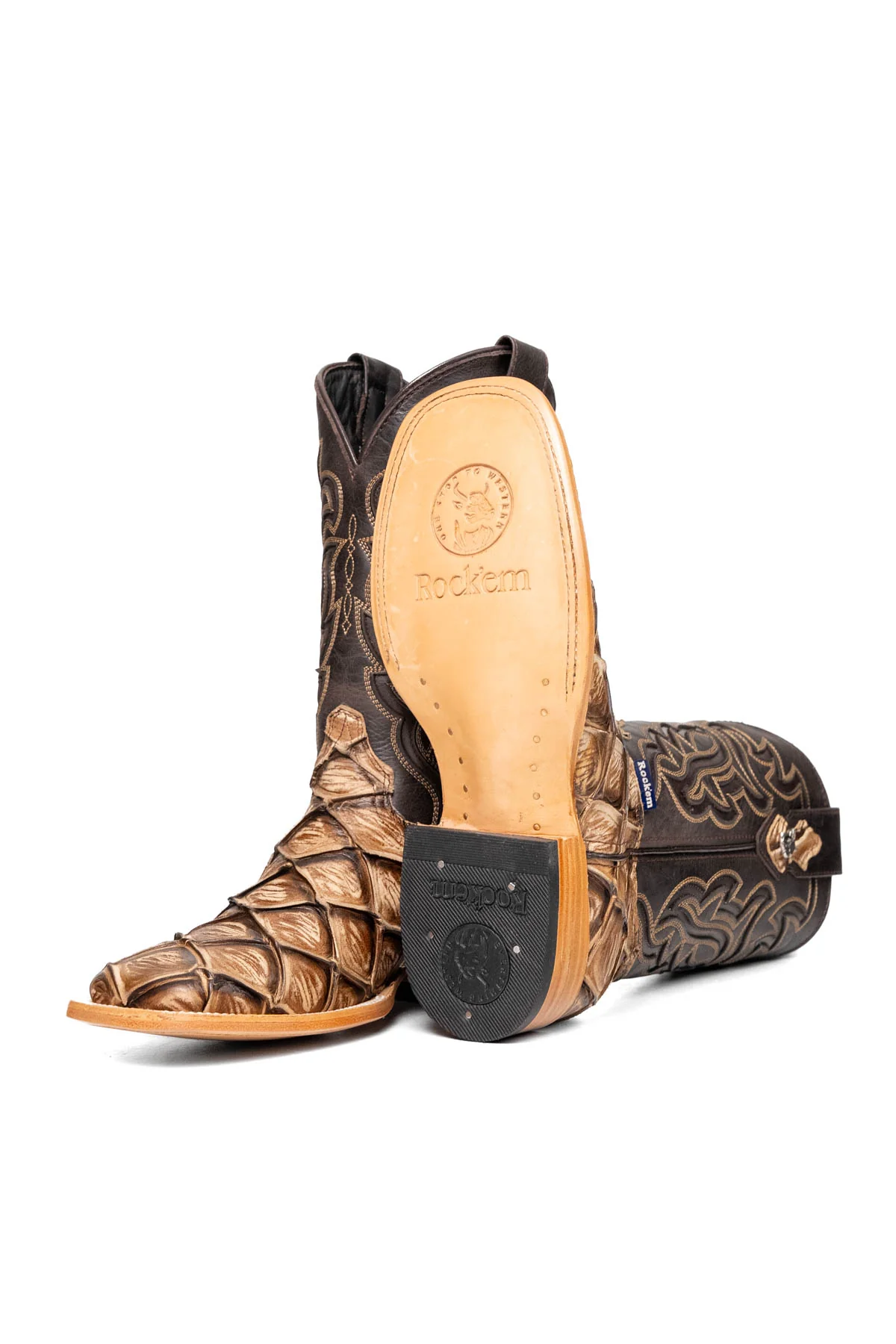 Bruce Big Bass Pirarucu Square Toe Cowboy Boot - Image 11