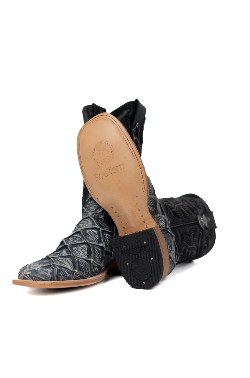 Bruce Big Bass Pirarucu Square Toe Cowboy Boot - Image 15