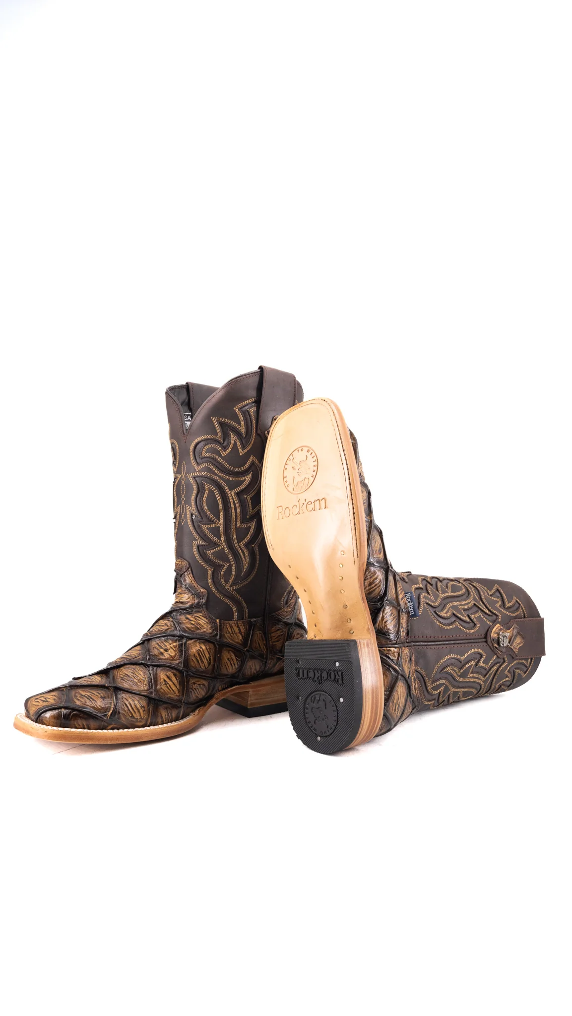 Bruce Big Bass Pirarucu Square Toe Cowboy Boot - Image 24