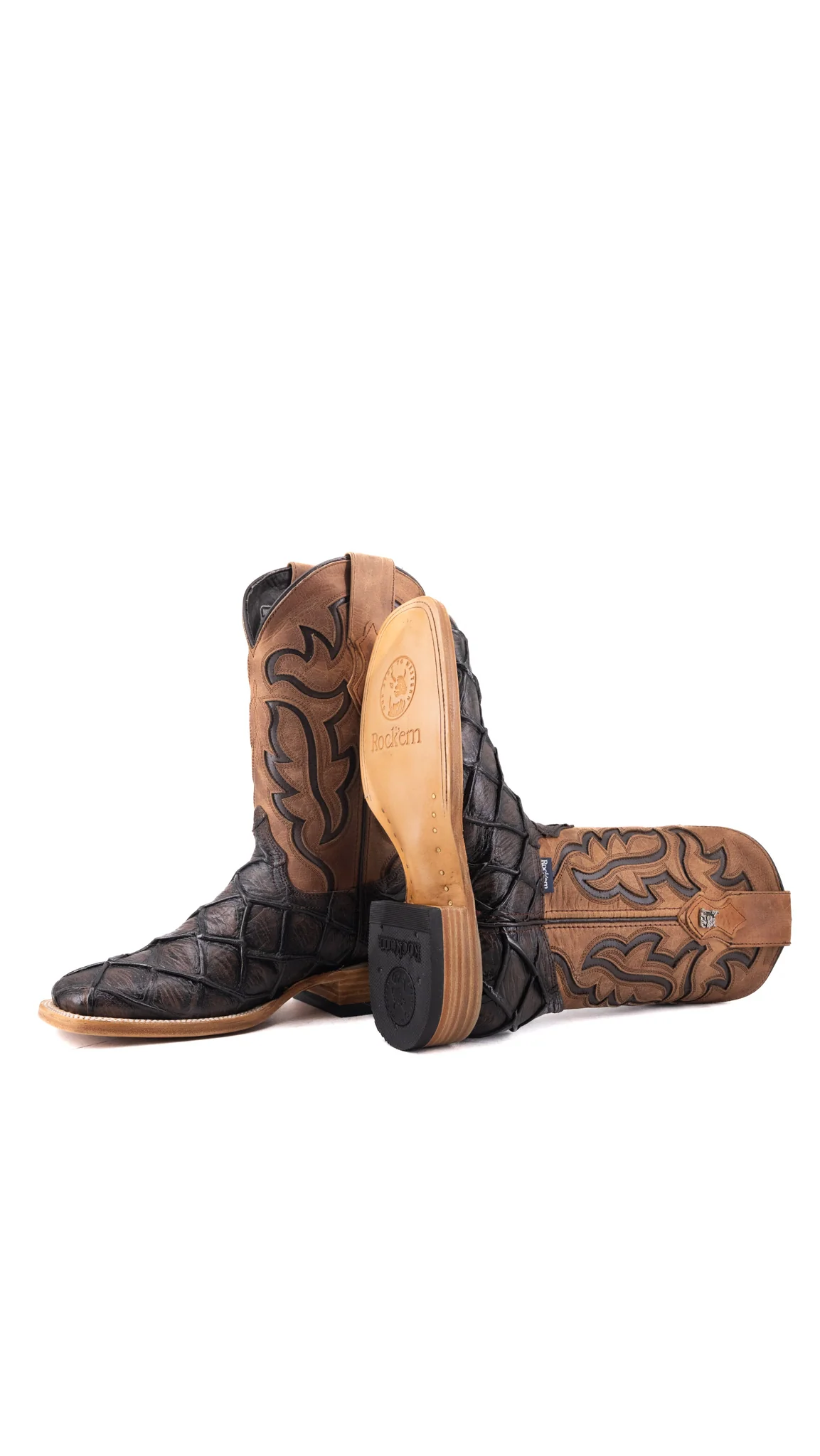 Bruce Big Bass Pirarucu Square Toe Cowboy Boot - Image 29