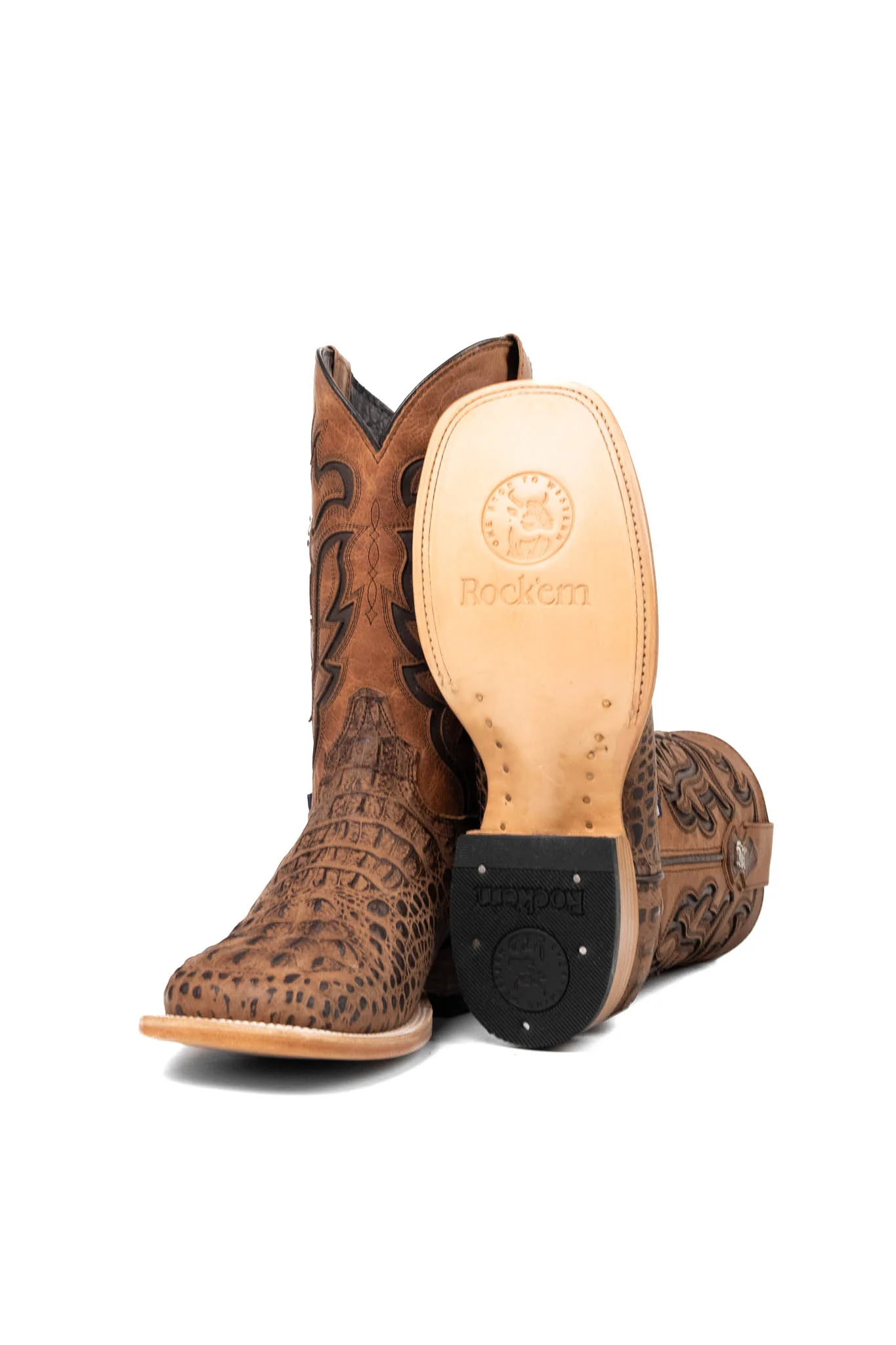 Bruce Matte Caiman Hornback Square Toe Cowboy Boot - Image 5