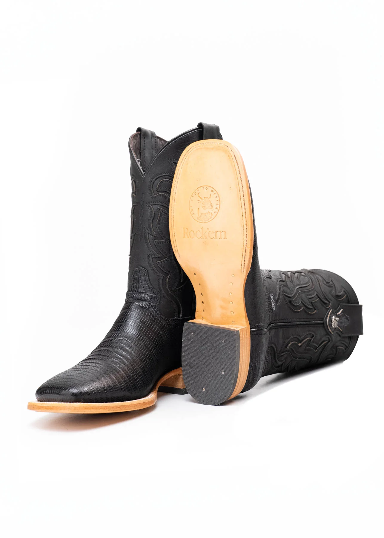 Bruce Lizard Square Toe Cowboy Boot - Image 5
