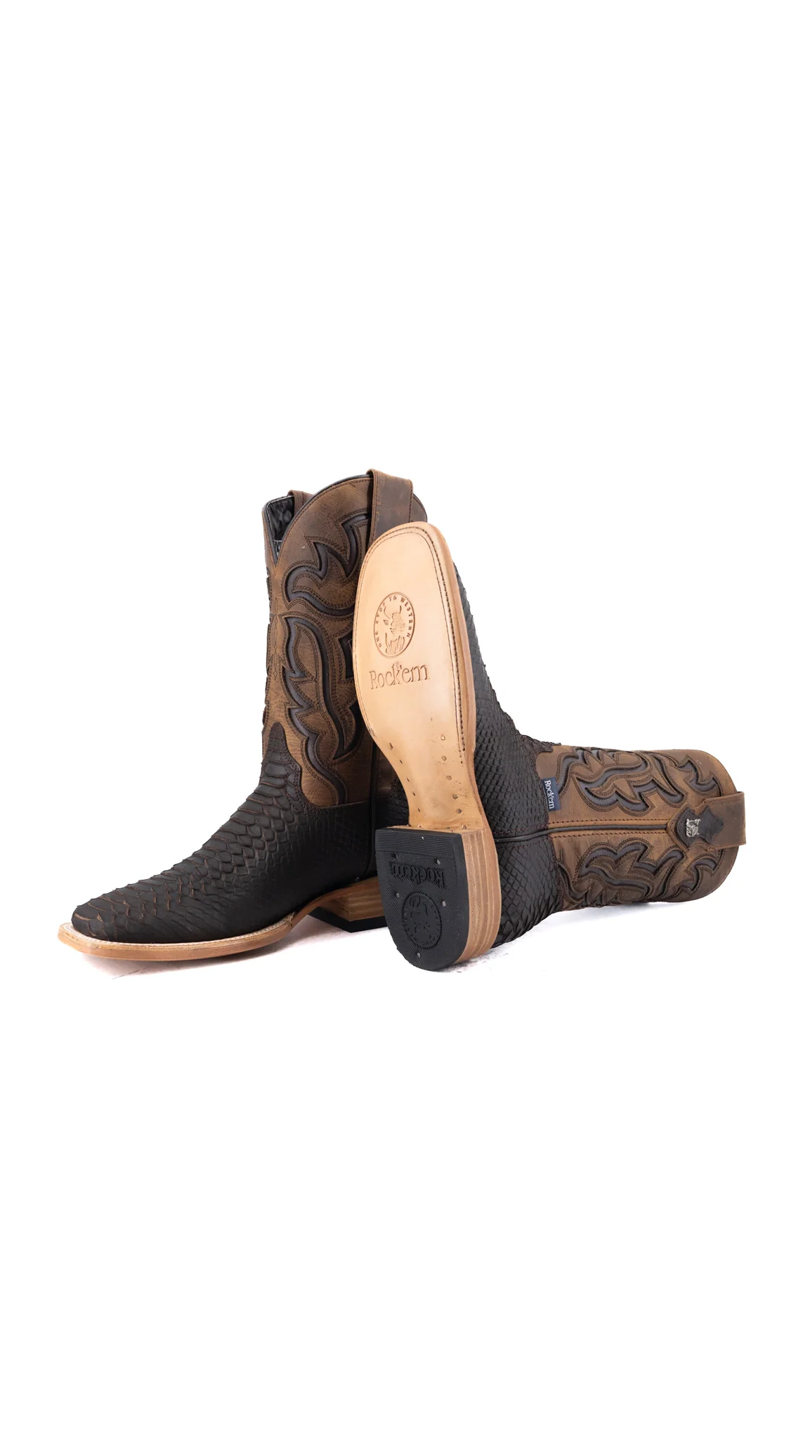 Bruce Matte Python Square Toe Cowboy Boot - Image 14