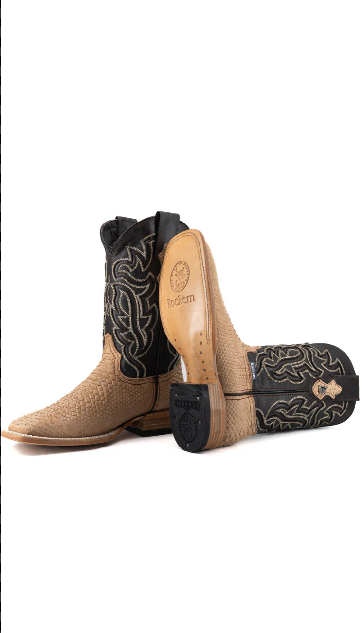Bruce Matte Python Square Toe Cowboy Boot - Image 9