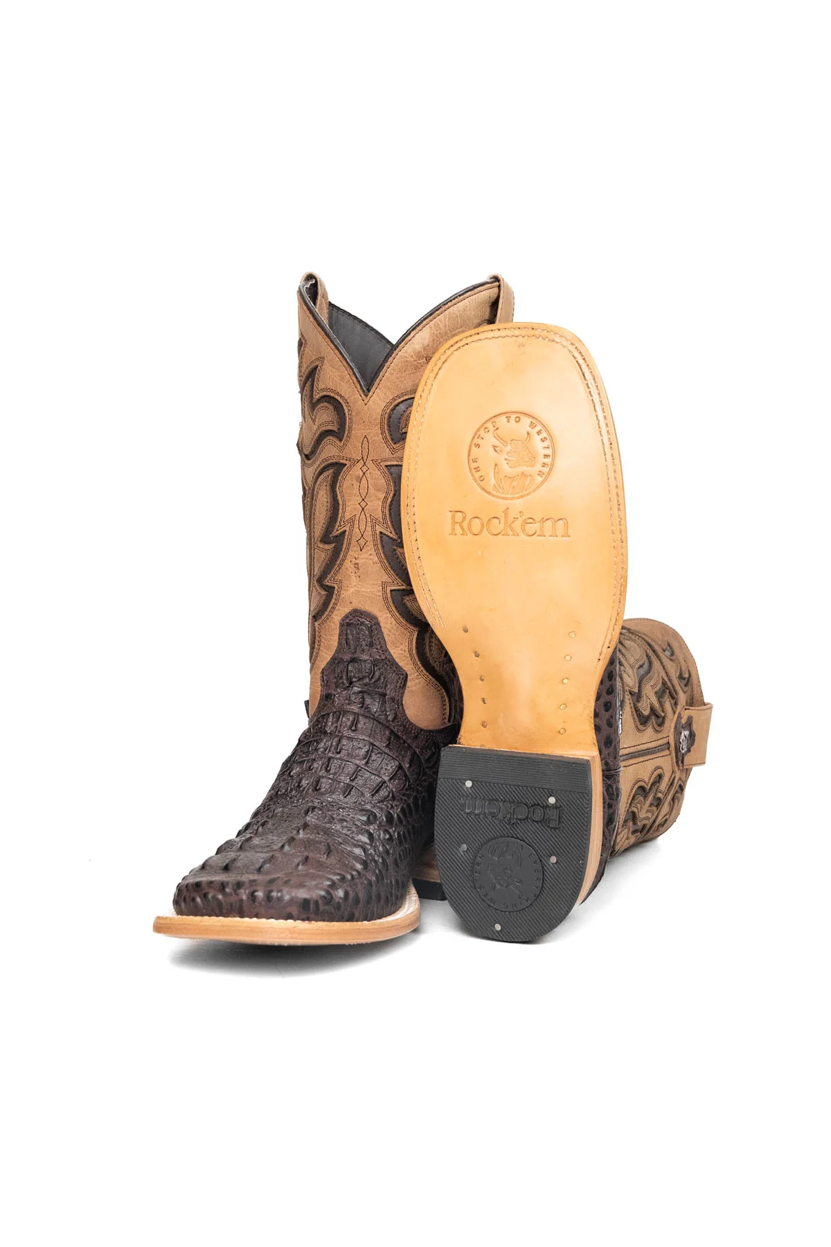 Bruce Caiman Hornback Square Toe Cowboy Boot - Image 17