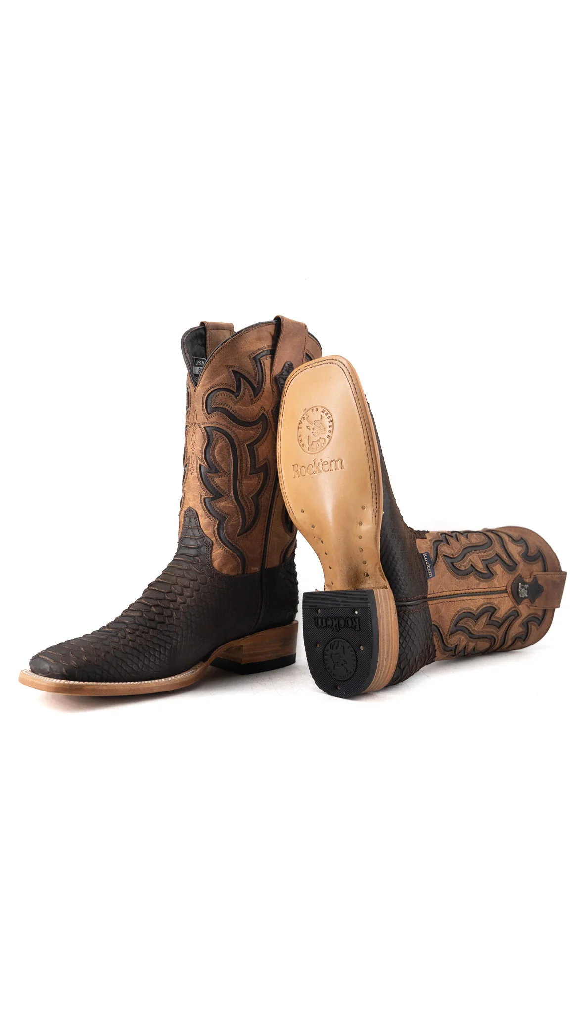 Bruce Matte Python Square Toe Cowboy Boot - Image 15
