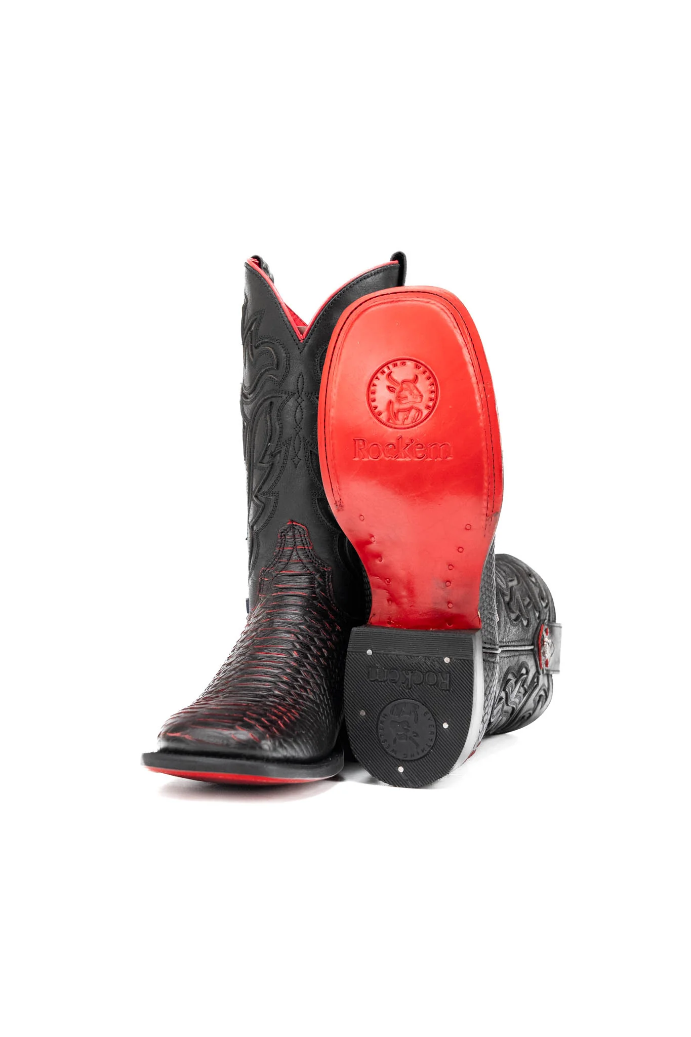 Bruce Python Red Bottom Square Toe Cowboy Boot - Image 17