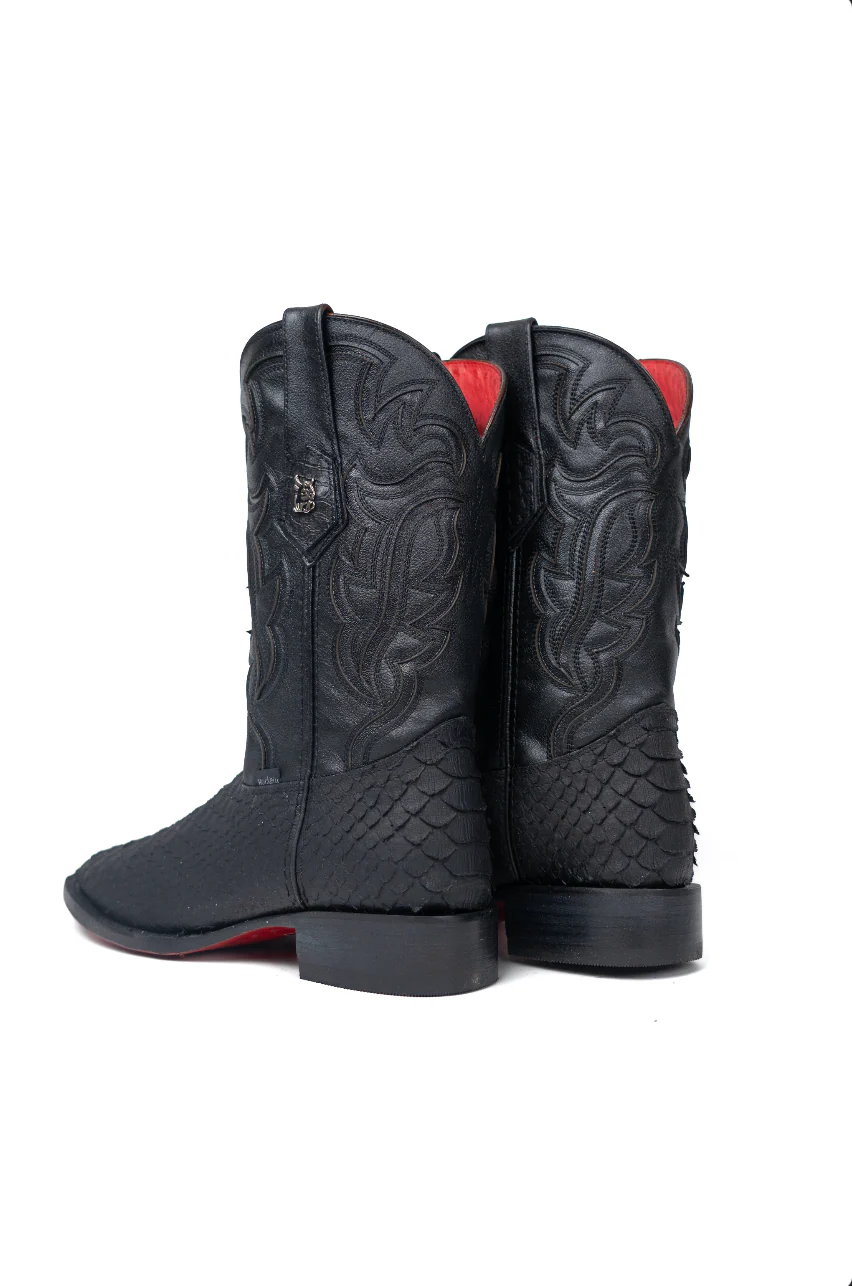 Bruce Mini Shelby Python Red Bottom Square Toe Cowboy Boot - Image 3